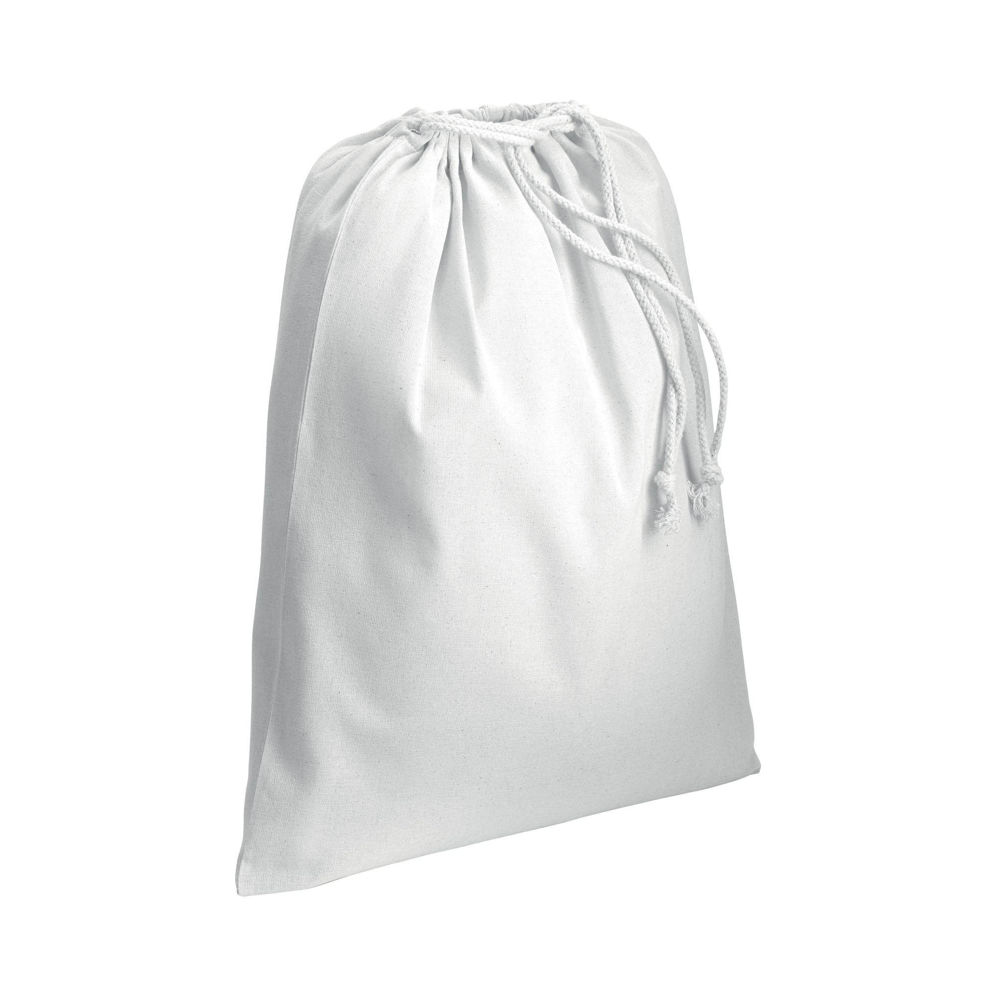 120 g/m2 cotton drawstring bag, 40 x 50 cm White