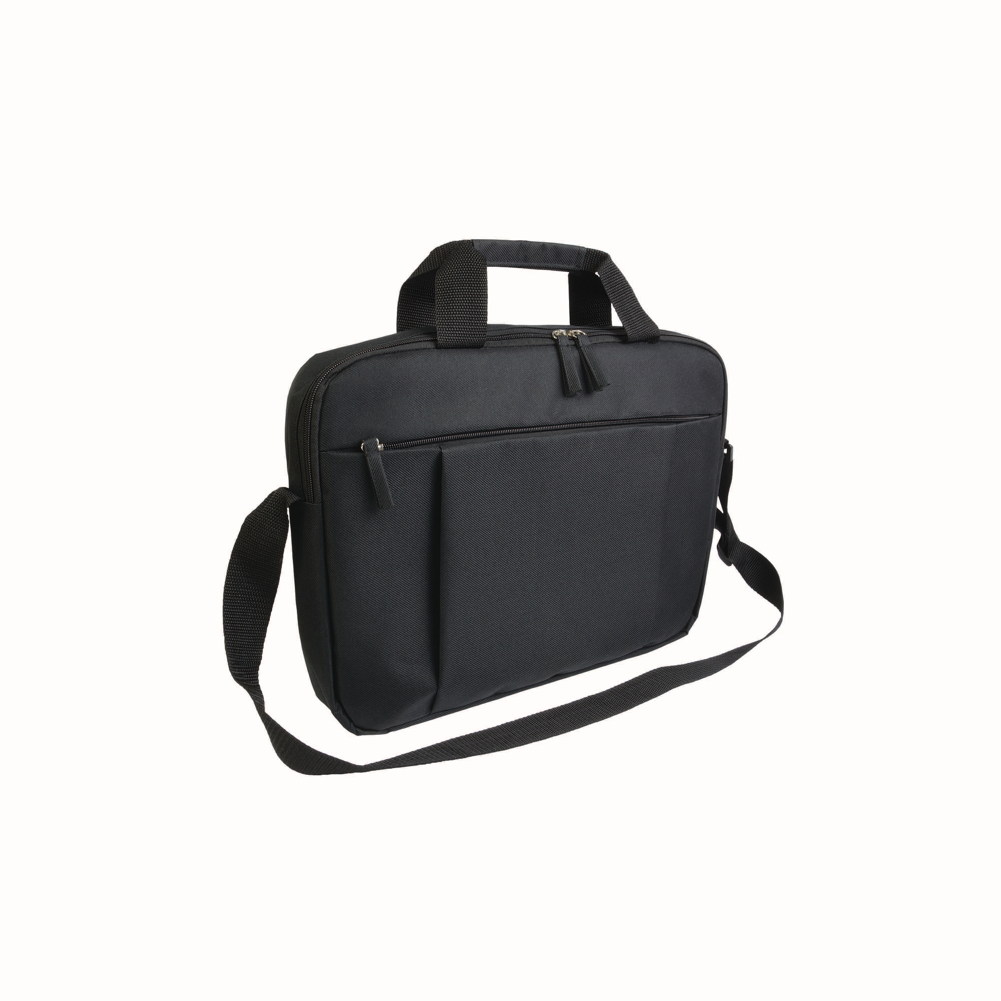 600D polyester laptop bag with adjustable shoulder strap Black