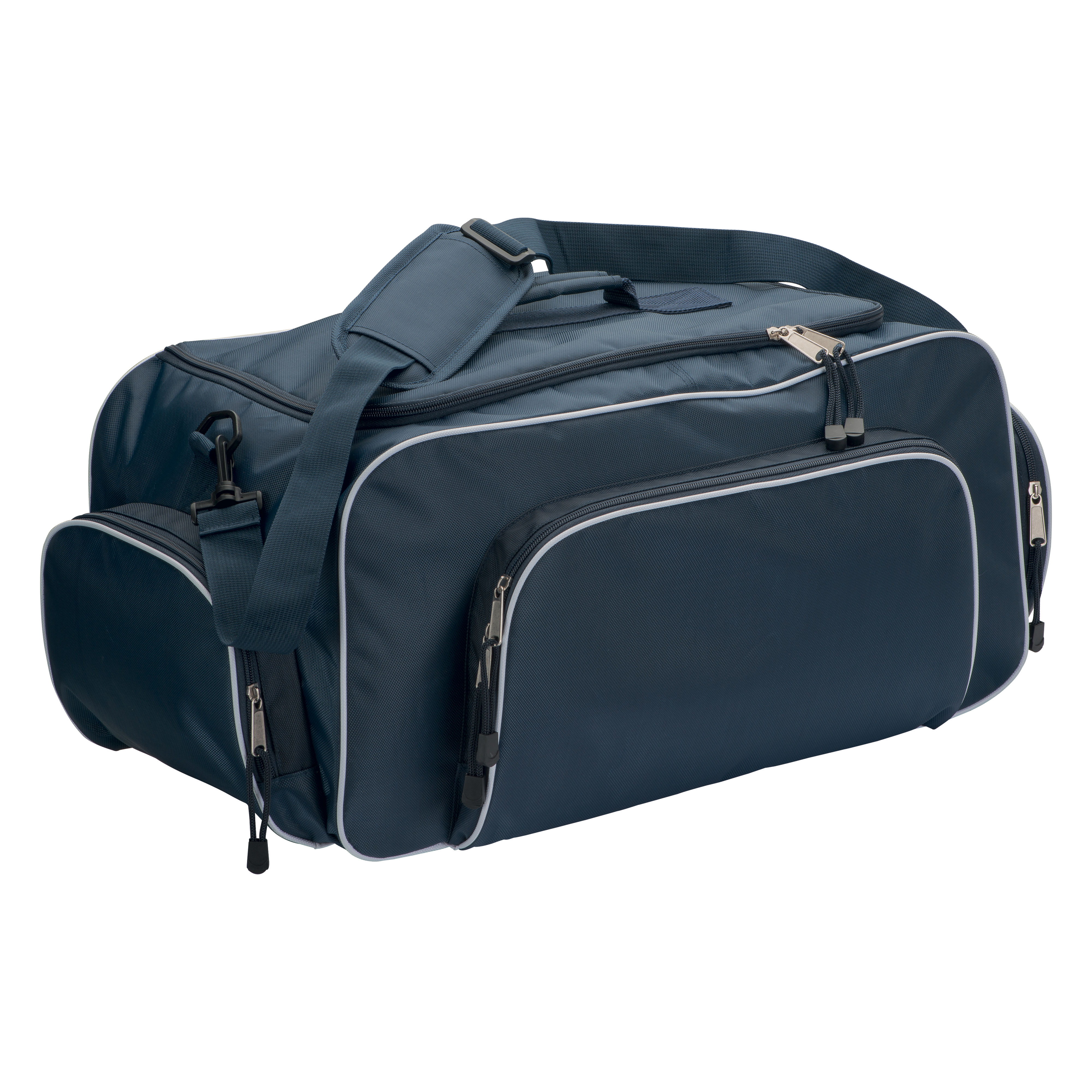 1680D polyester sports bag/backpack with adjustable shoulder strap, 2 compartments Blue