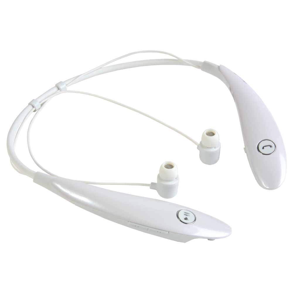 Stereo Bluetooth V 4.2 + EDR headphones with integrated microphone and soft rubberised White