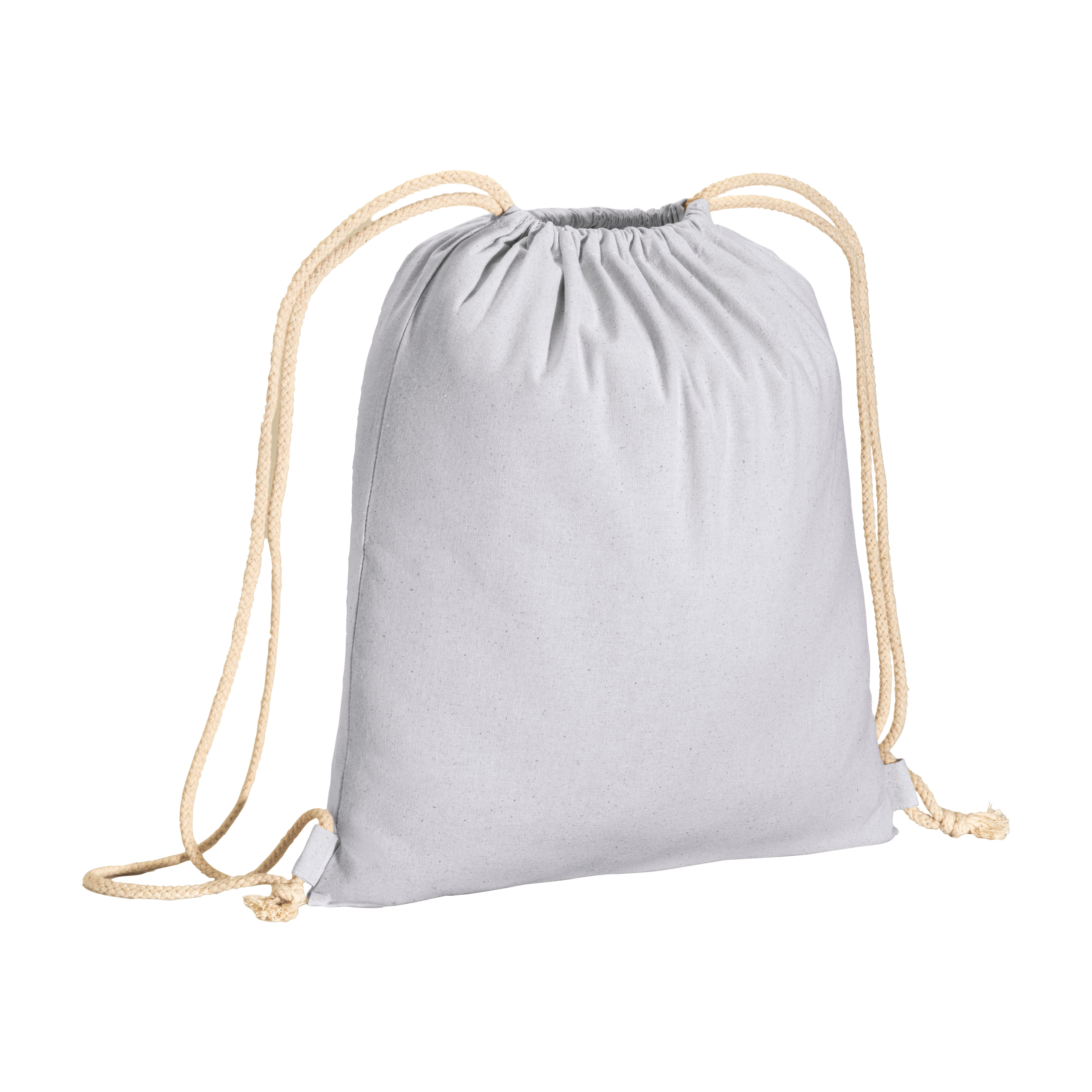 180 g/m2 cotton backpack, with drawstring closure White
