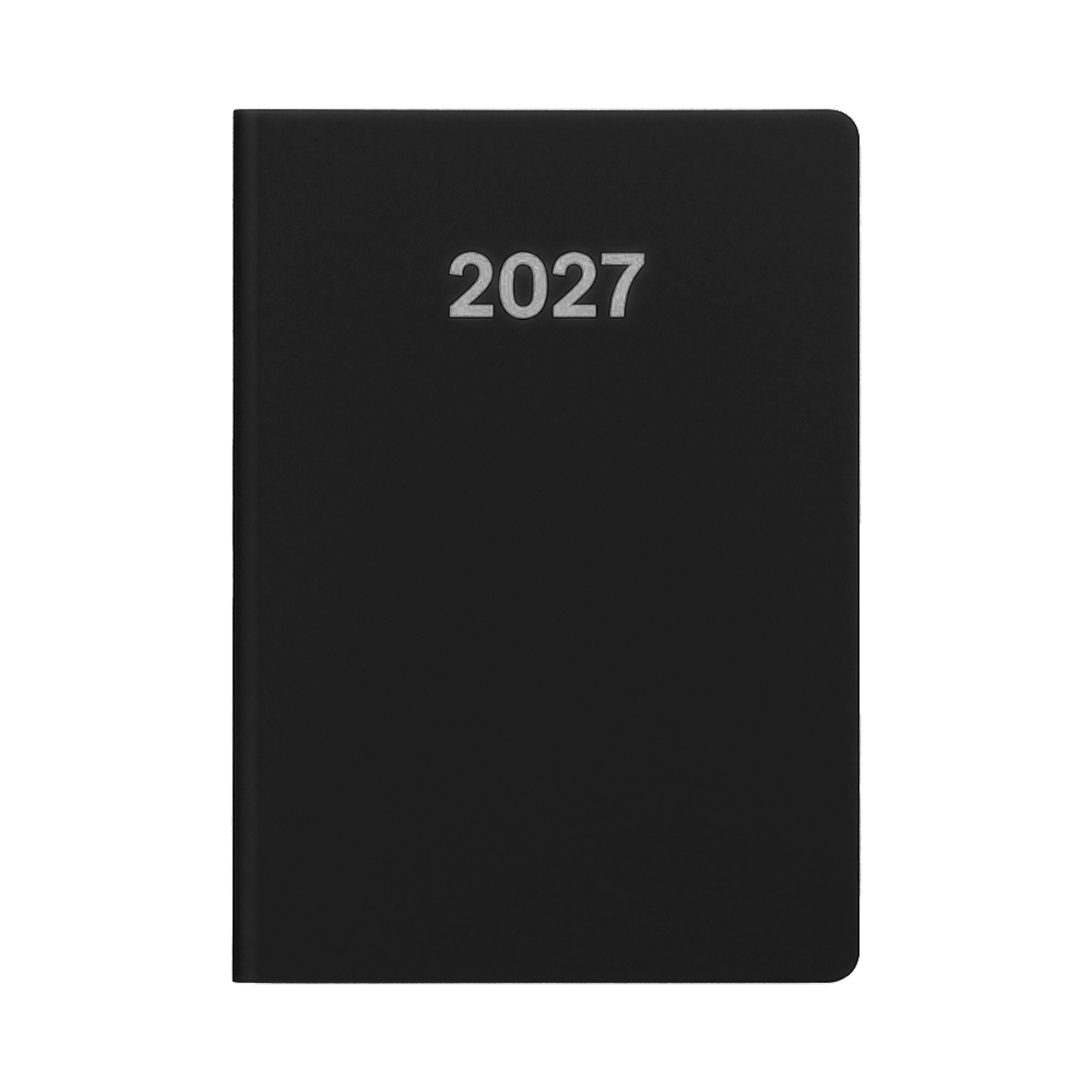 Weekly planner 2027. Soft cover in soft PU with colored page edges White