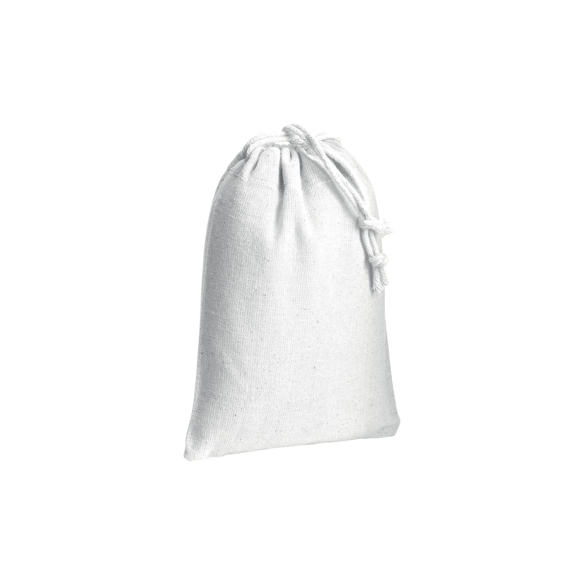 120 g/m2 cotton drawstring bag, 10 x 14 cm White