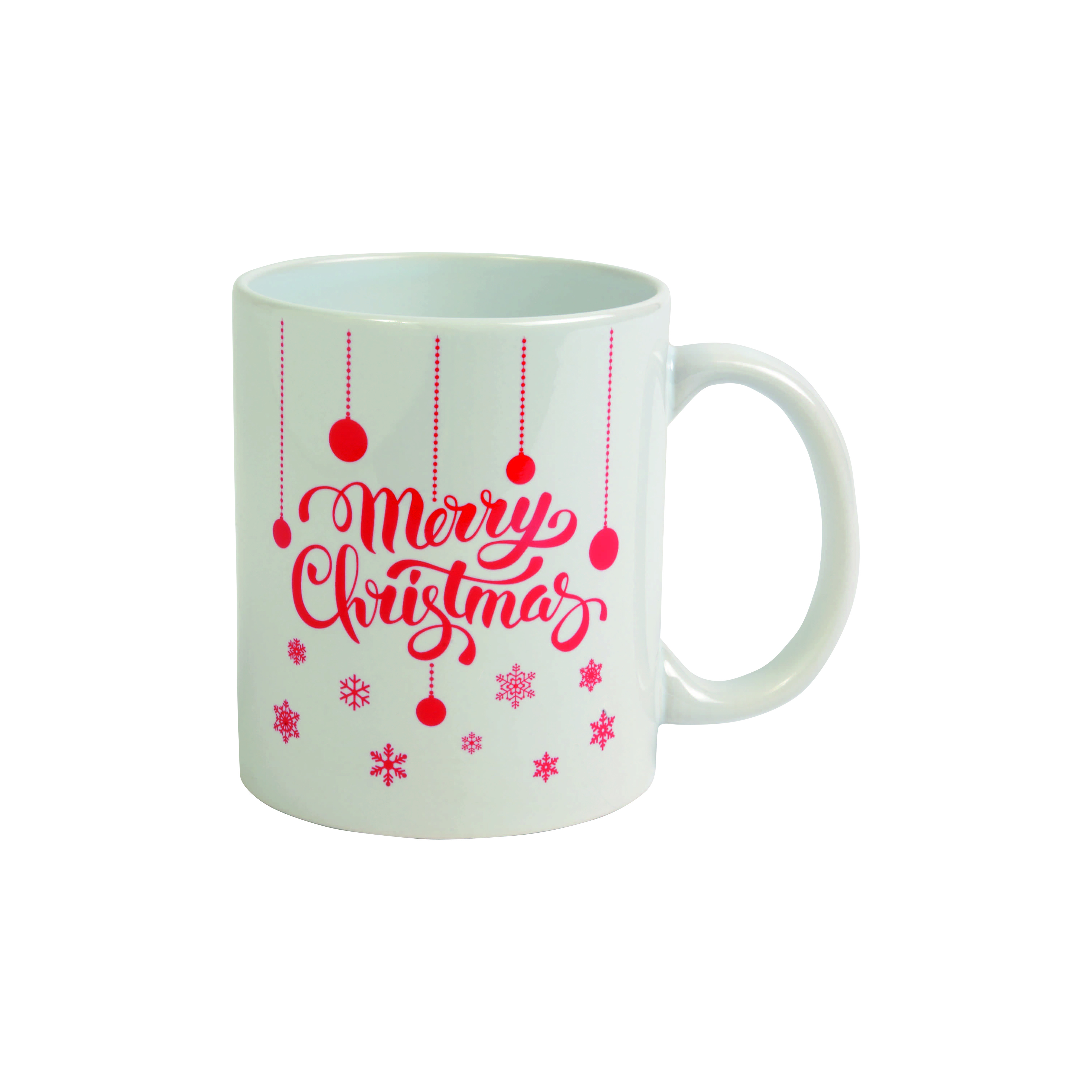 Sublimating ceramic mug with christmas printing included White