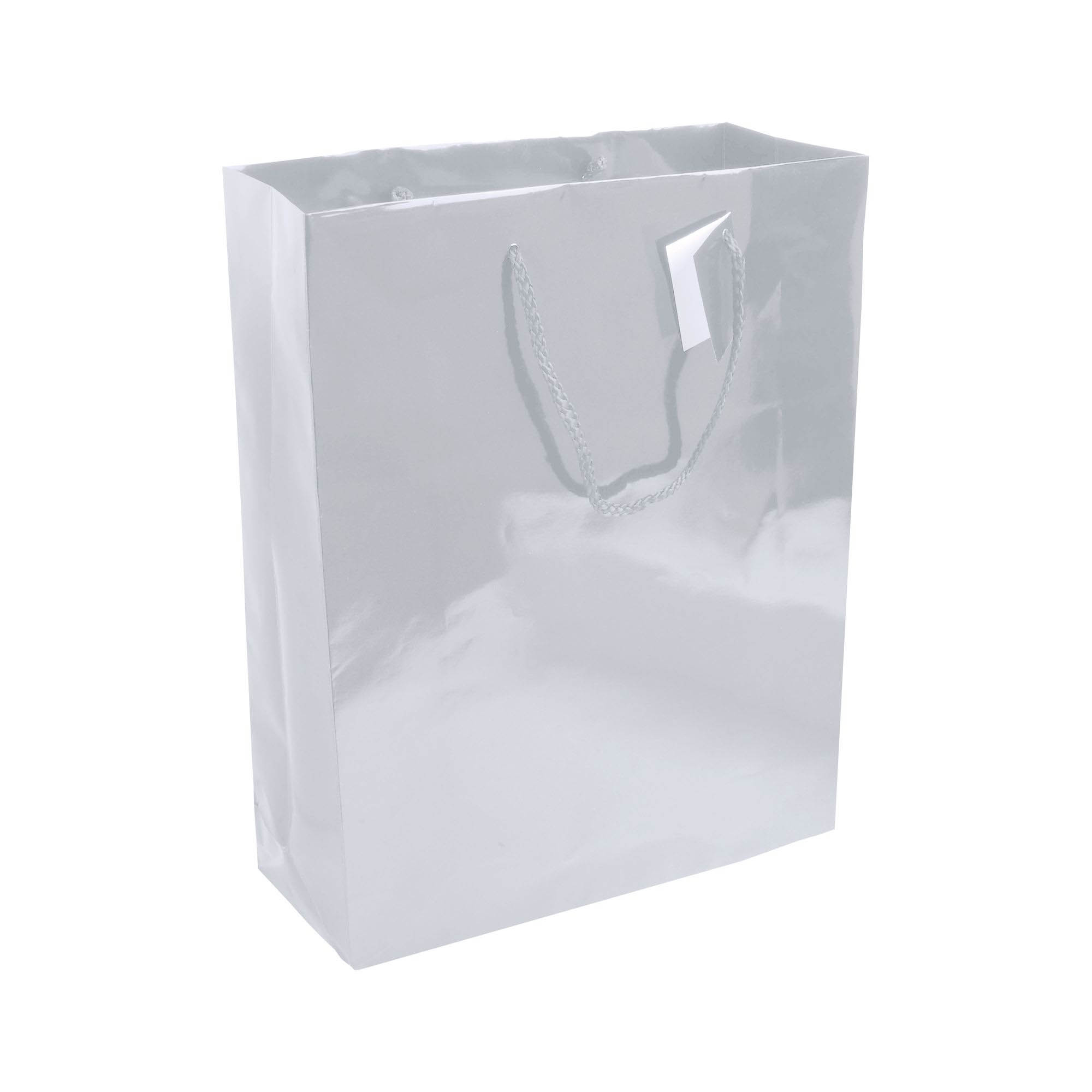 157 g/m2 laminated paper shopping bag with gusset and bottom reinforcement, string handles White