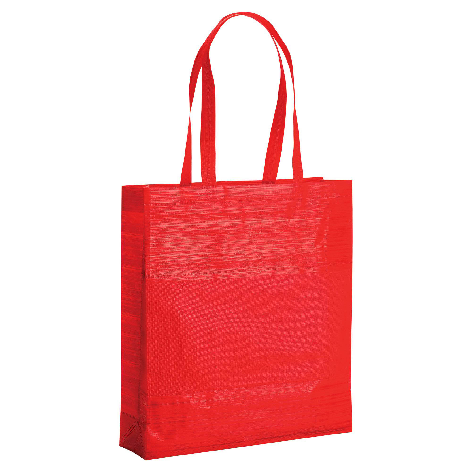 Non woven thermowelved shopping bag with gusset Red