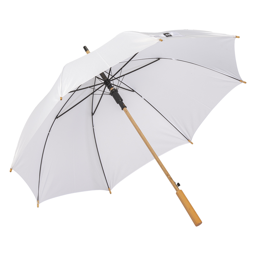 Automatic opening umbrella made of 190T R-PET pongee White