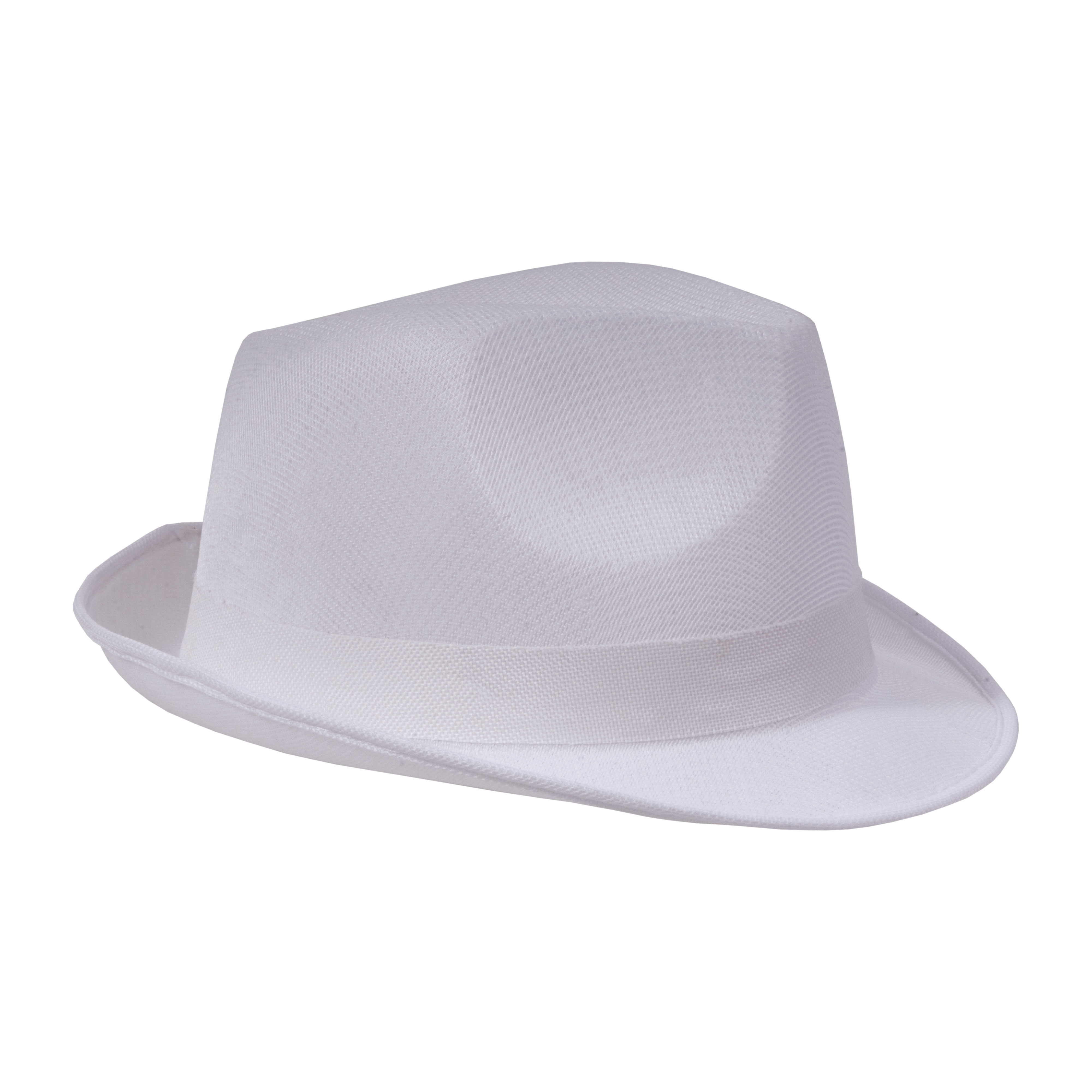 Polyester hat with 2.5 cm-wide, elastic, detachable customisable band White