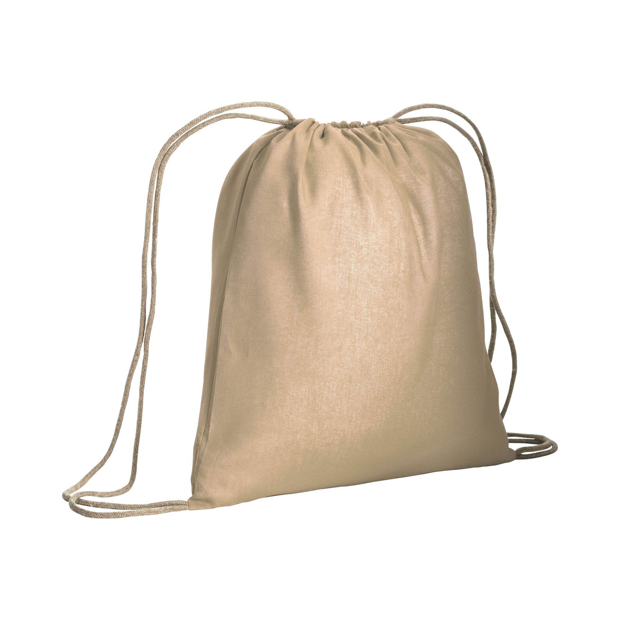 95 gm2 cotton backpack with drawstring closure Natural
