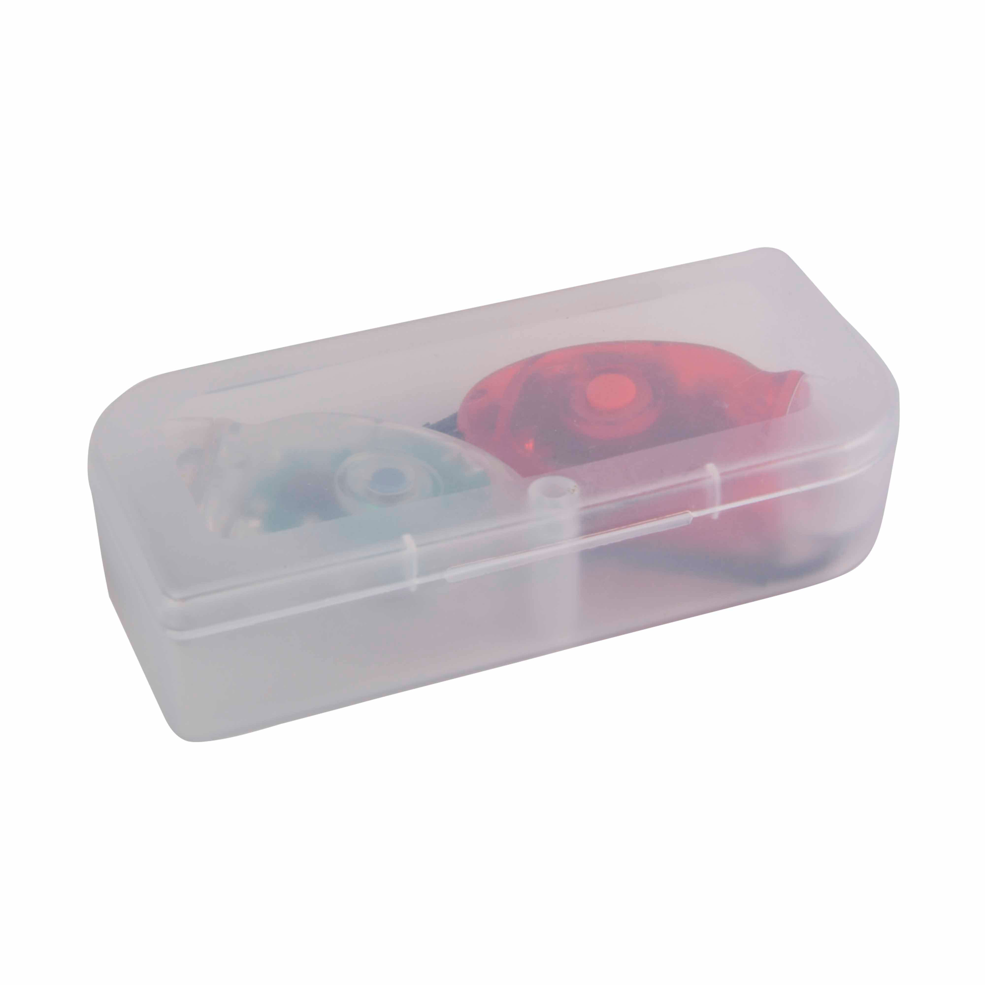 Double LED plastic bicycle lights, one with white light and one with red light Red-white