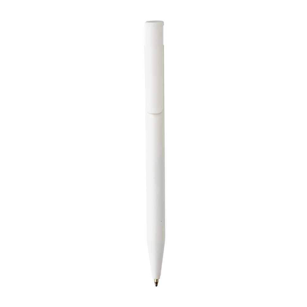 Plastic retractable pen. Metallic coloured insert Red