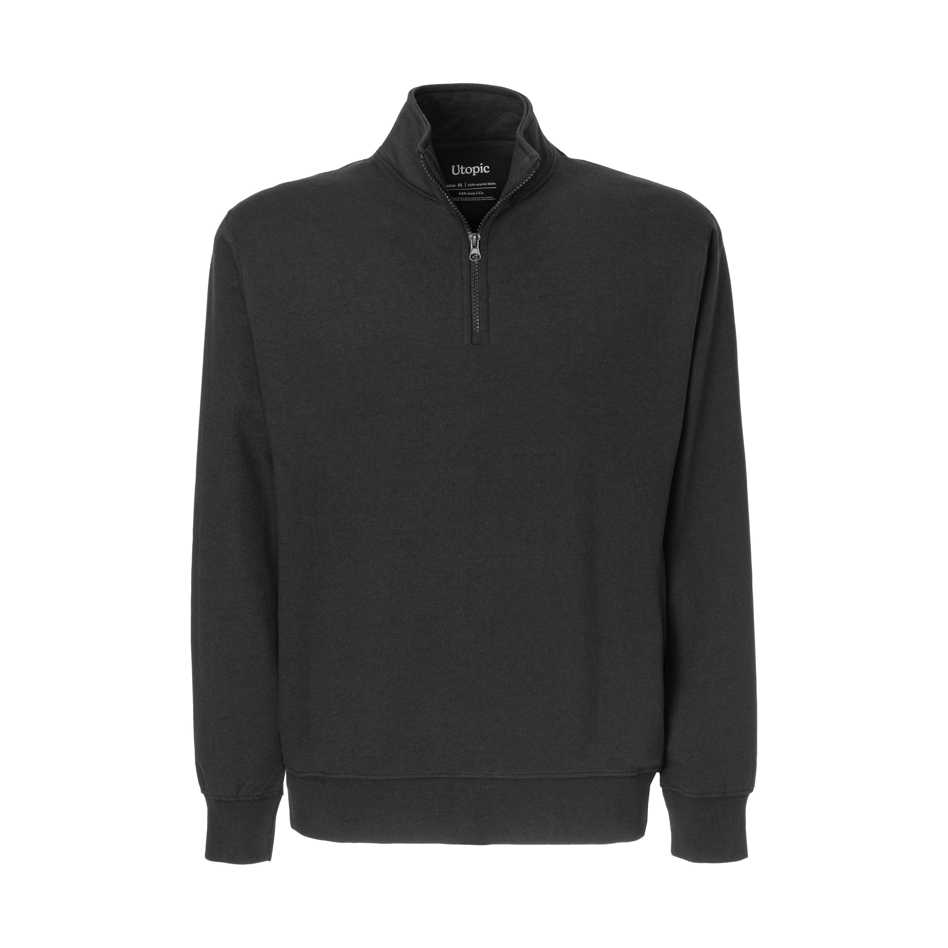 Unisex half-zip sweatshirt in regenerated cotton and polyester 280 g/m2 Black L