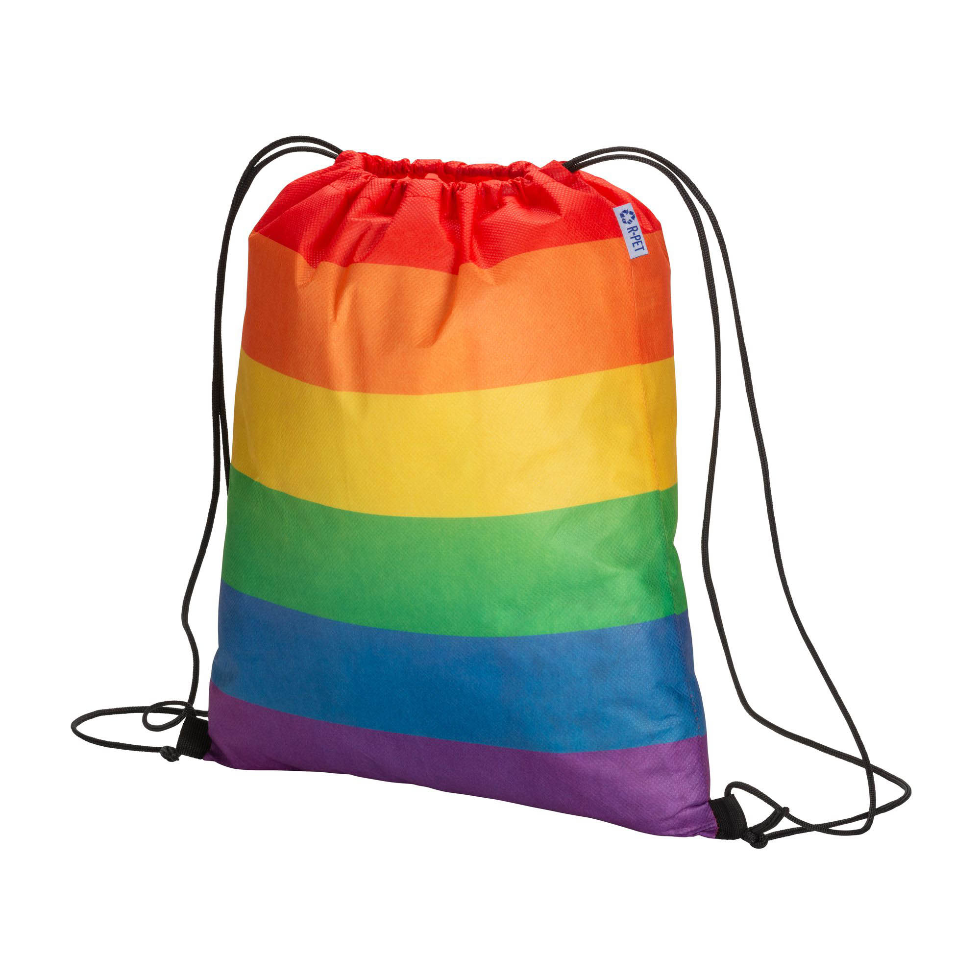 70g/m2 R-PET Rainbow backpack in with choke closure Multicolor