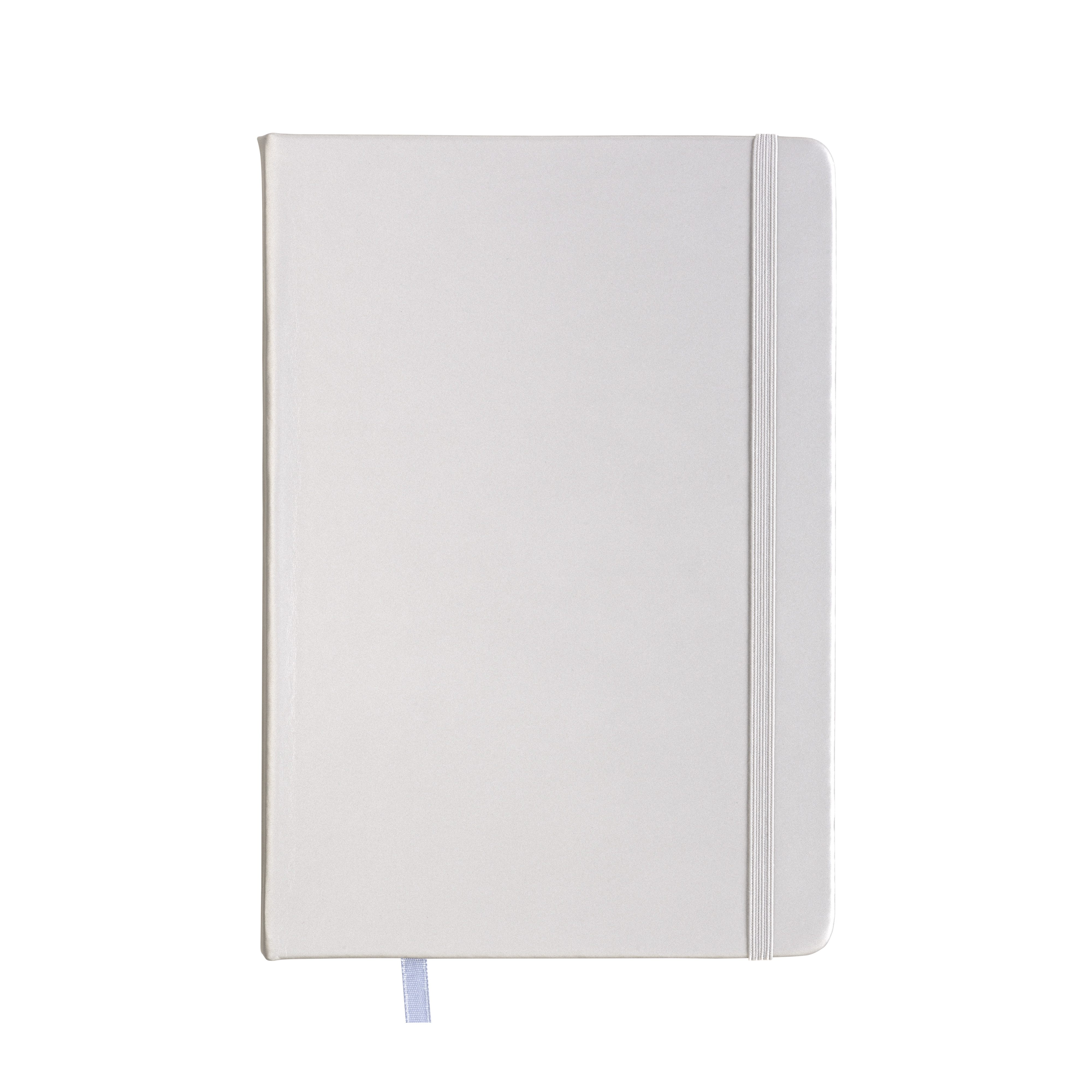 PU notebook with coloured elastic, ruled sheets (80 pages), ivory colour, satin bookmark White