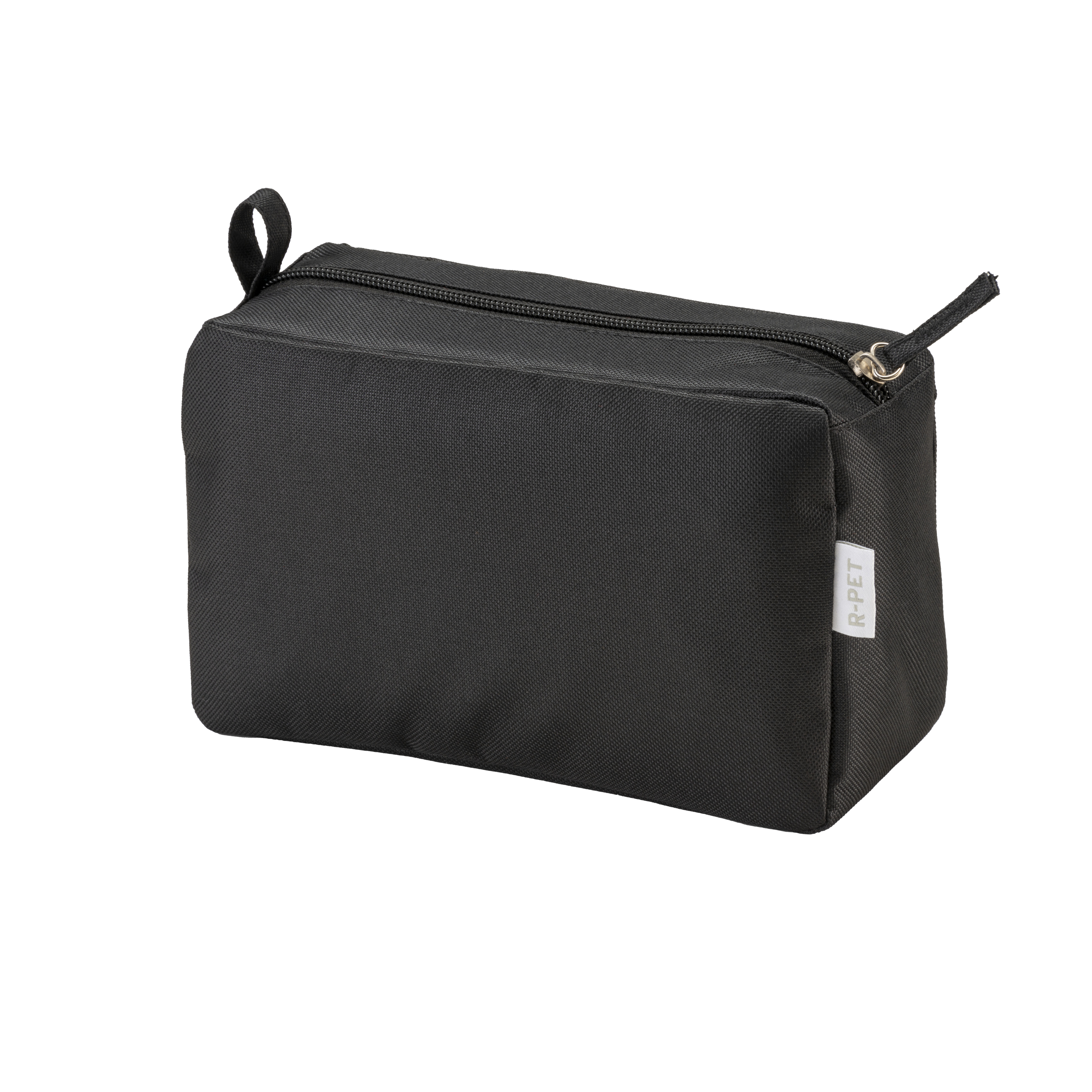 Recycled polyester R-PET beauty case with zipper Black