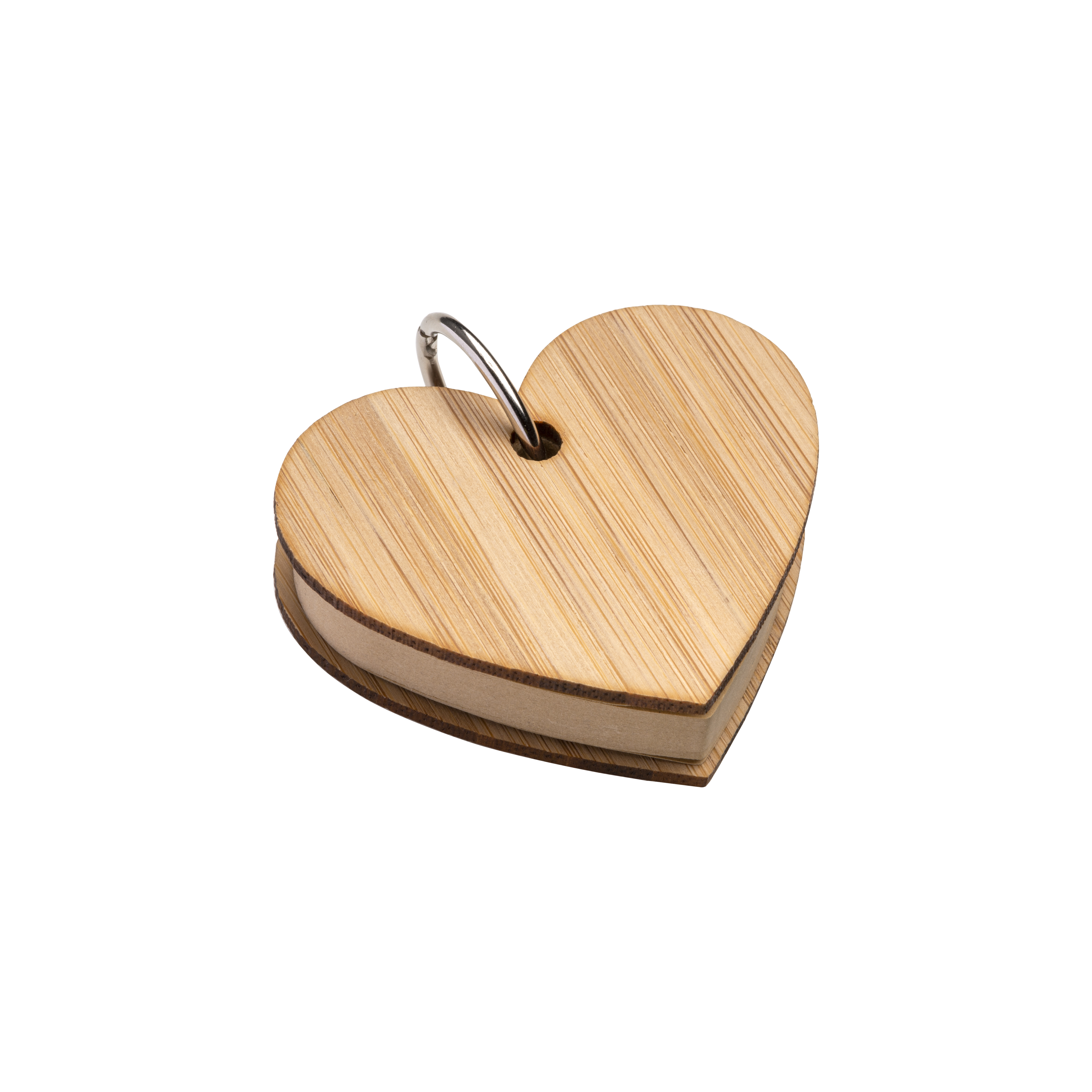 Heart-shaped sticky notes (80 pages), bamboo cover Natural