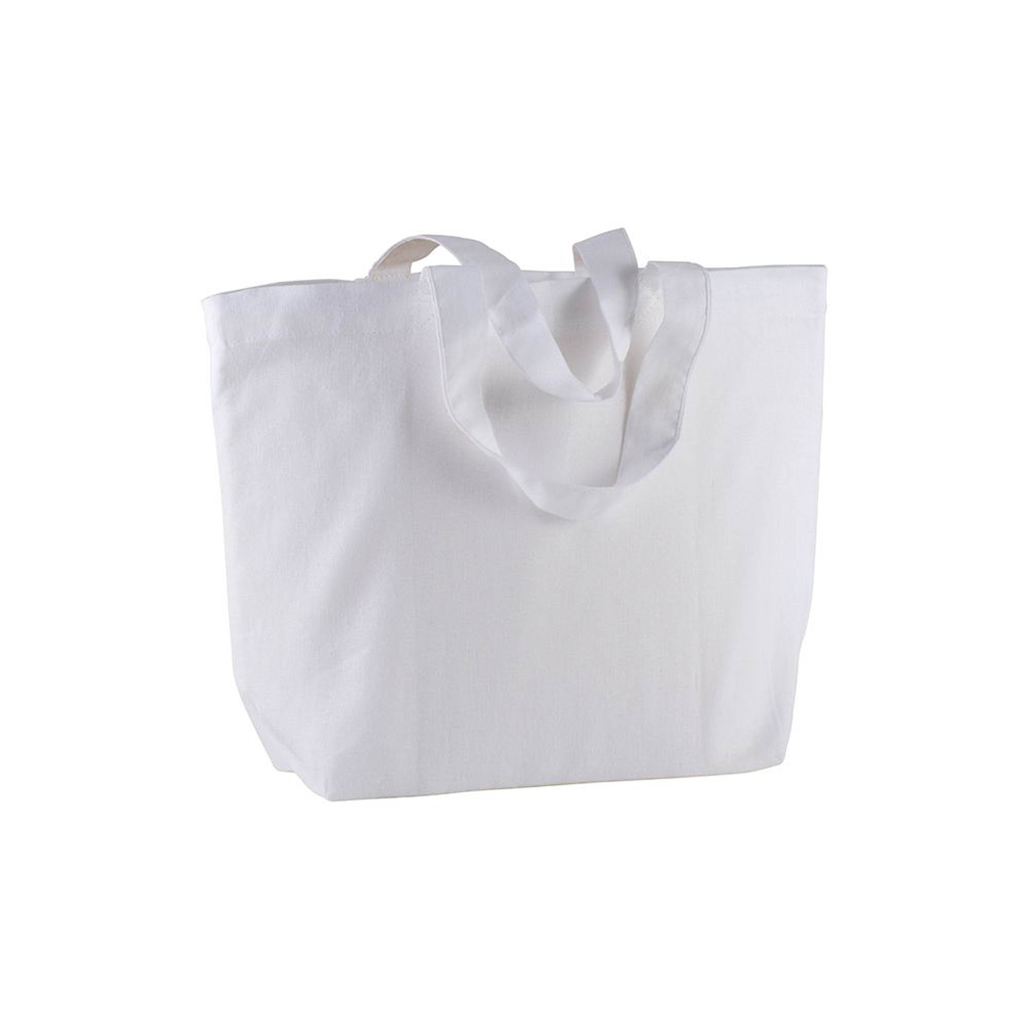 120 g/m2 cotton shopping bag, short handles and bottom gusset White