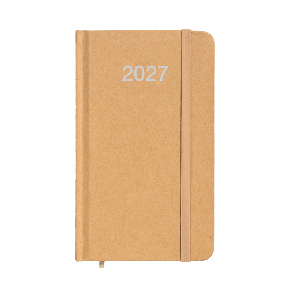 Weekly 2027 pocket diary with hard cardboard cover Natural