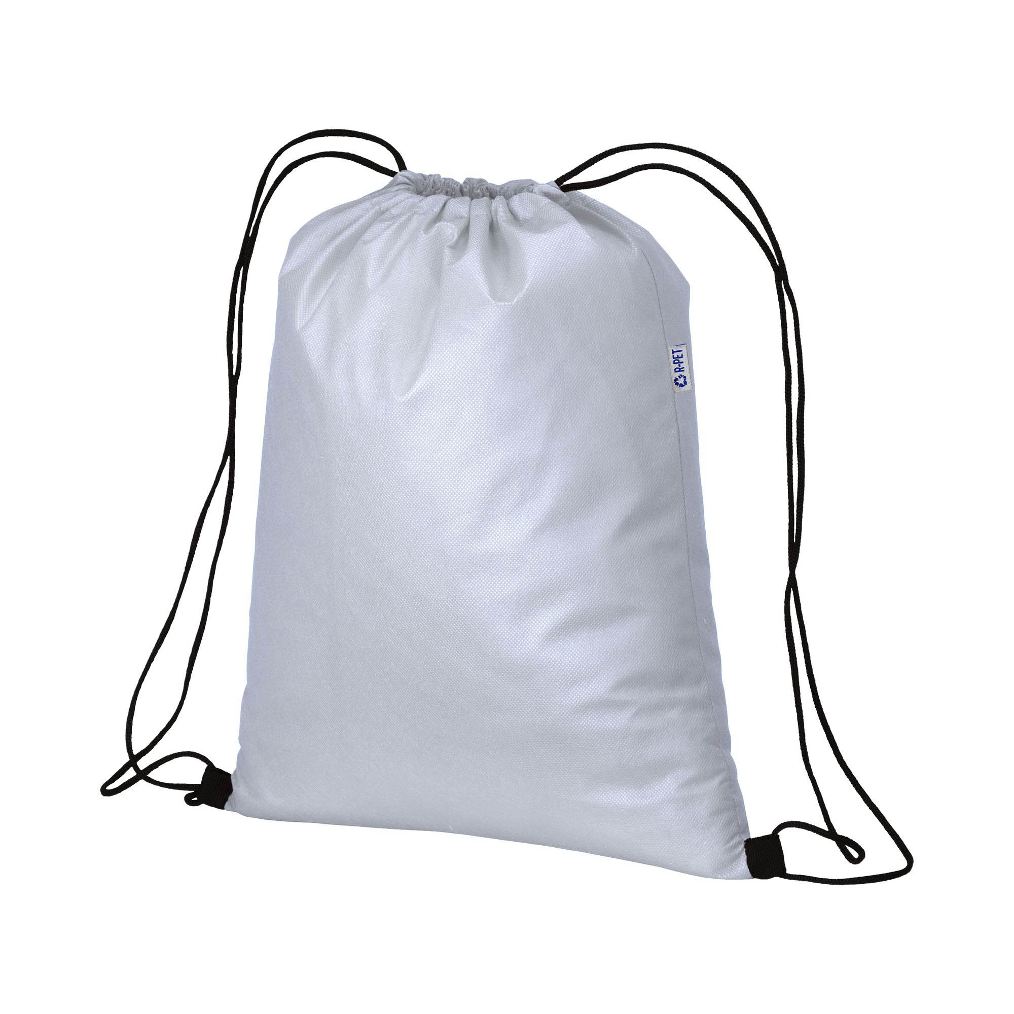 NON WOVEN R-pet 70 g/m2 backpack  with drawstring closure White