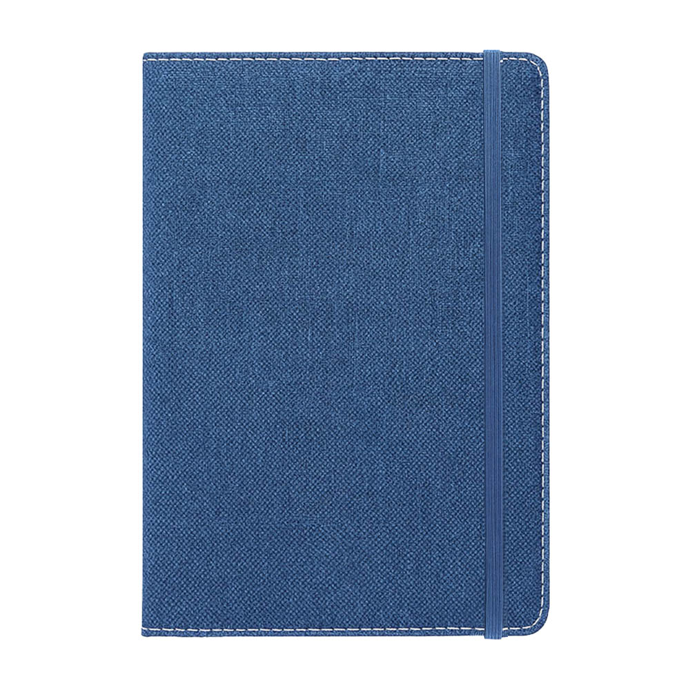 R-PET cover notebook with elastic, 50 white ruled sheets Blue