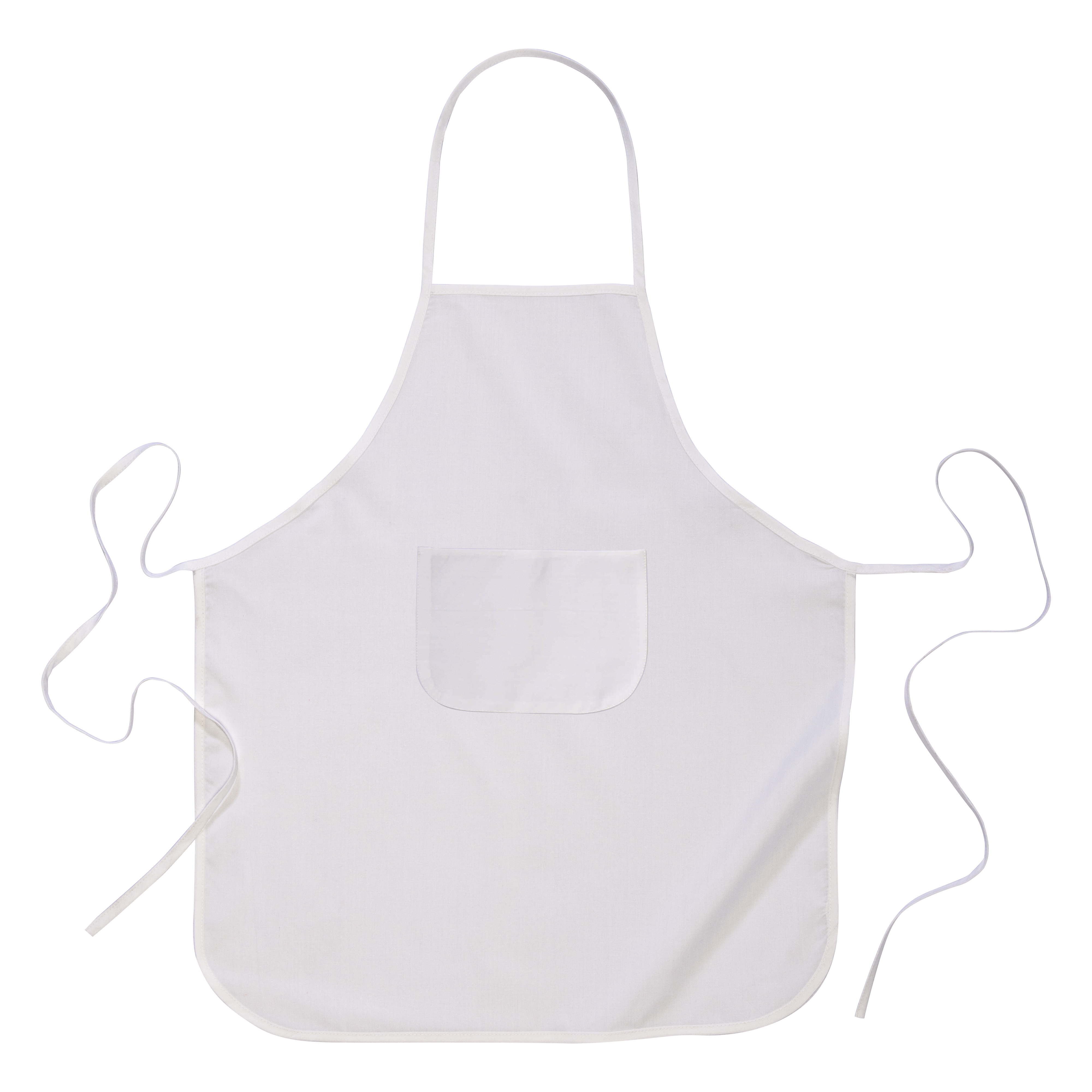 Recycled polyester R-PET long kitchen apron with front pocket, 60x90 cm White