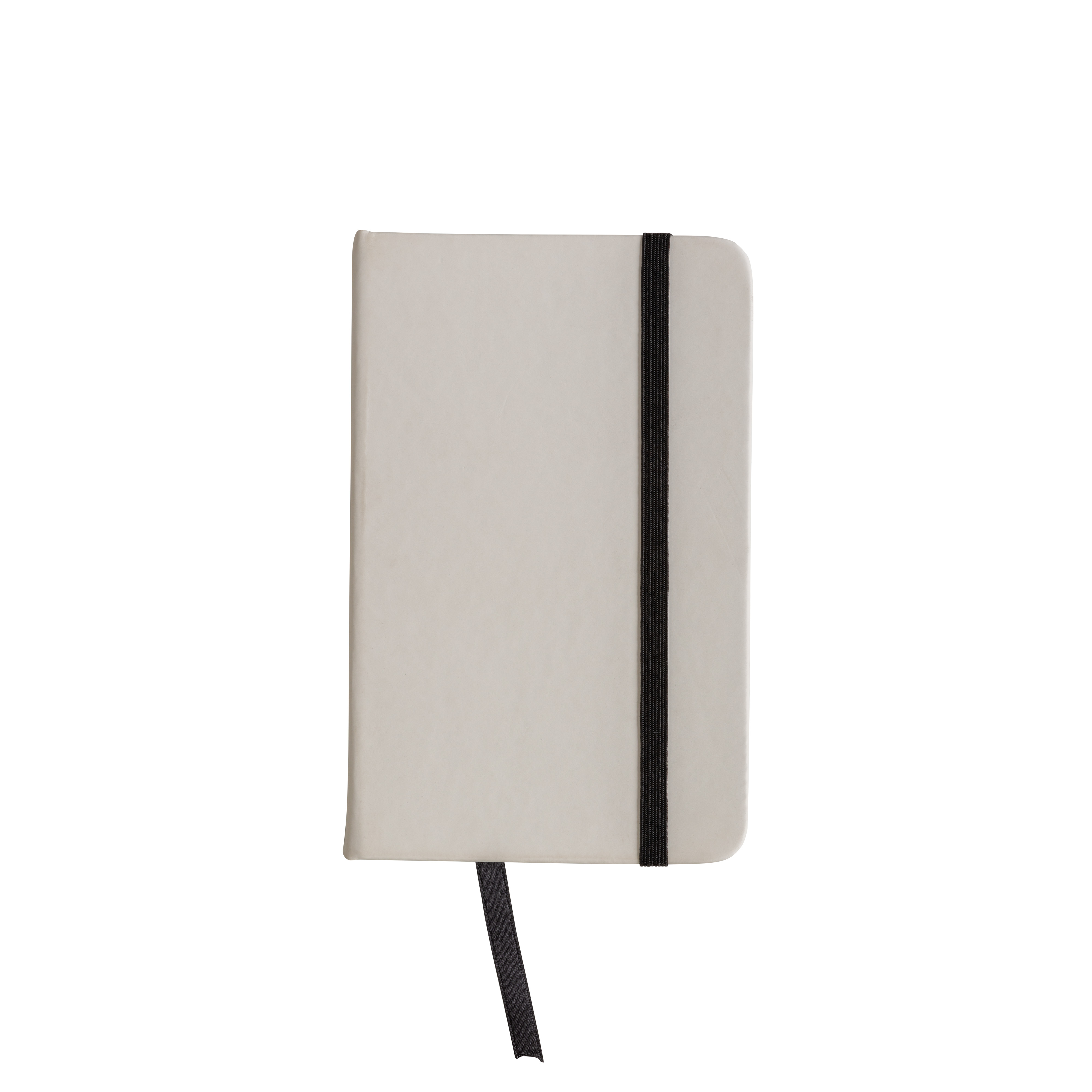 PU notebook with coloured elastic, ruled sheets (80 pages), satin bookmark Black