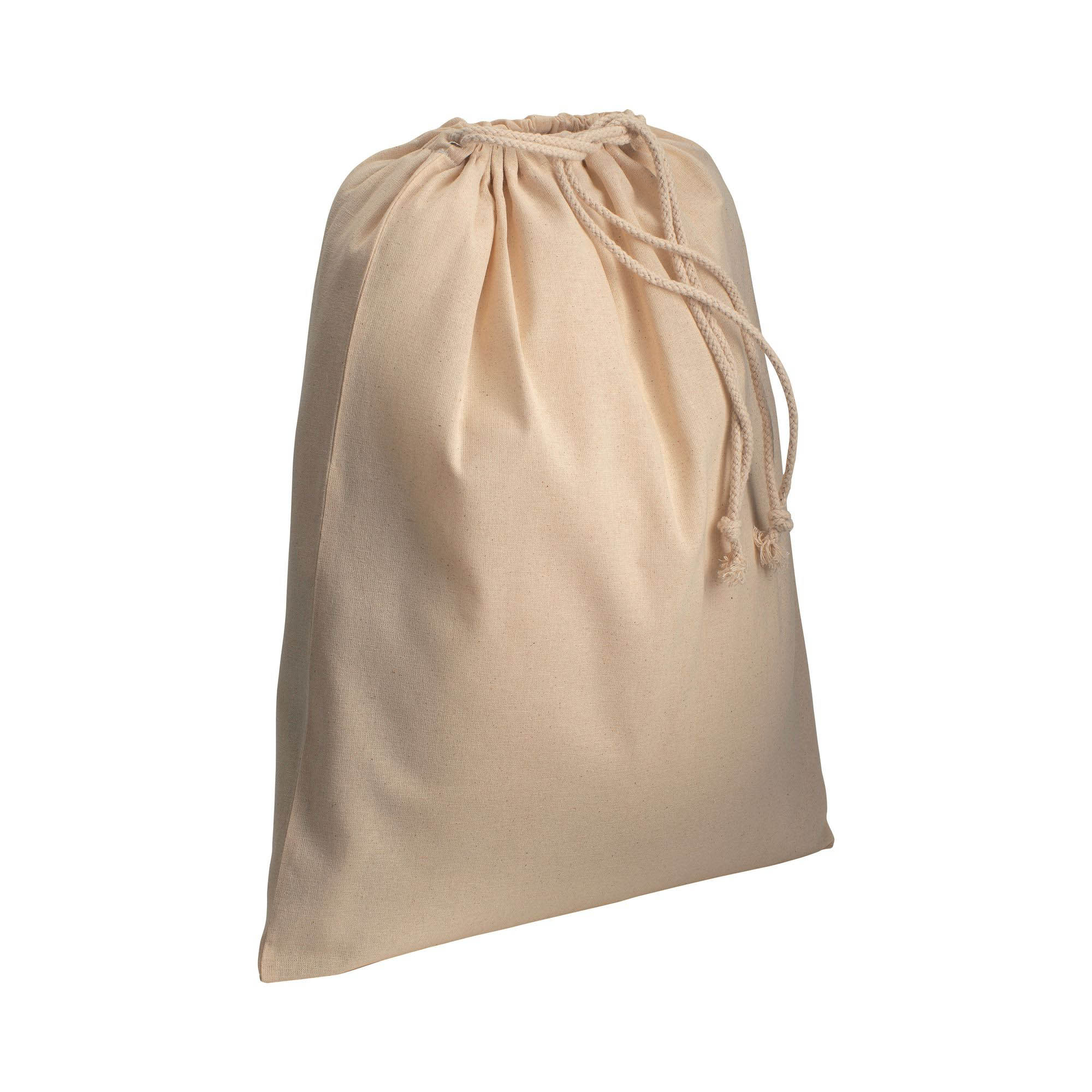 120 g/m2 cotton drawstring bag, 40 x 50 cm Natural