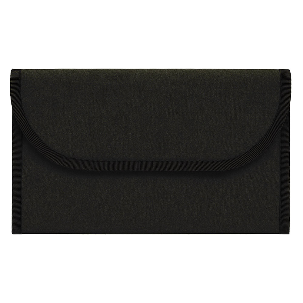 Travel document pouch in 900D polyester Black