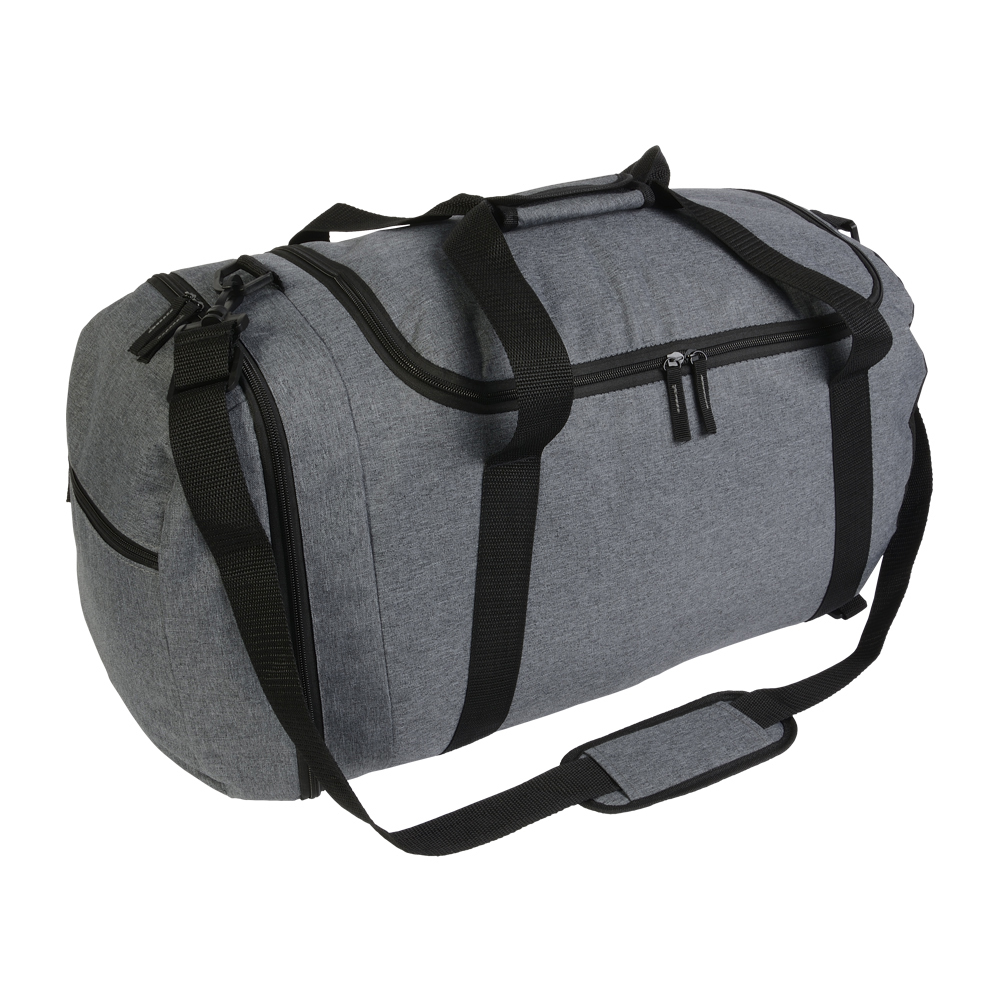 Twotone polyester sport bag with extractibles straps and boot carrier pocket Grey