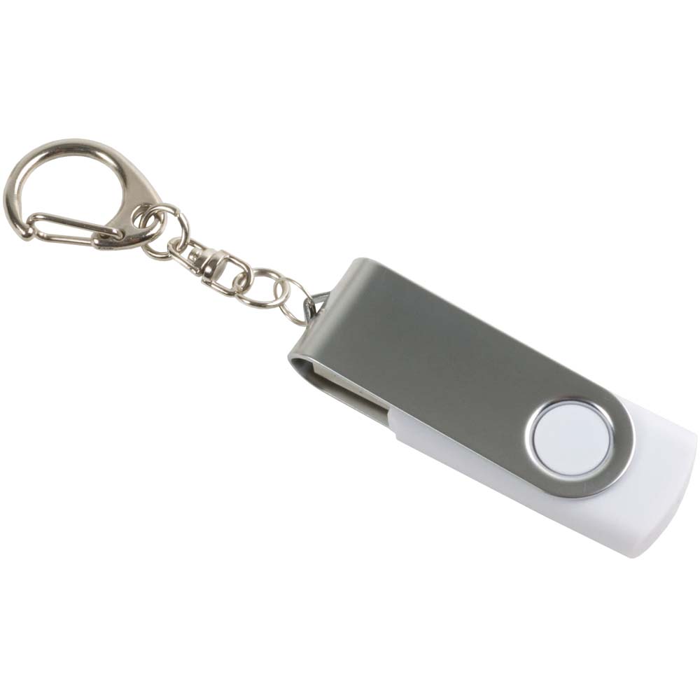 Swivel USB flash drive 16 GB in ABS /Metal (USB twister) White