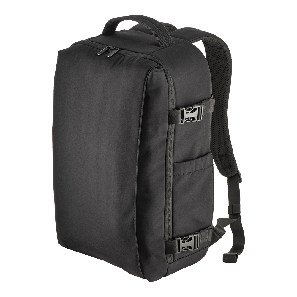 Travel backpack with laptop compartment 15 inch in nylon Taslon Black