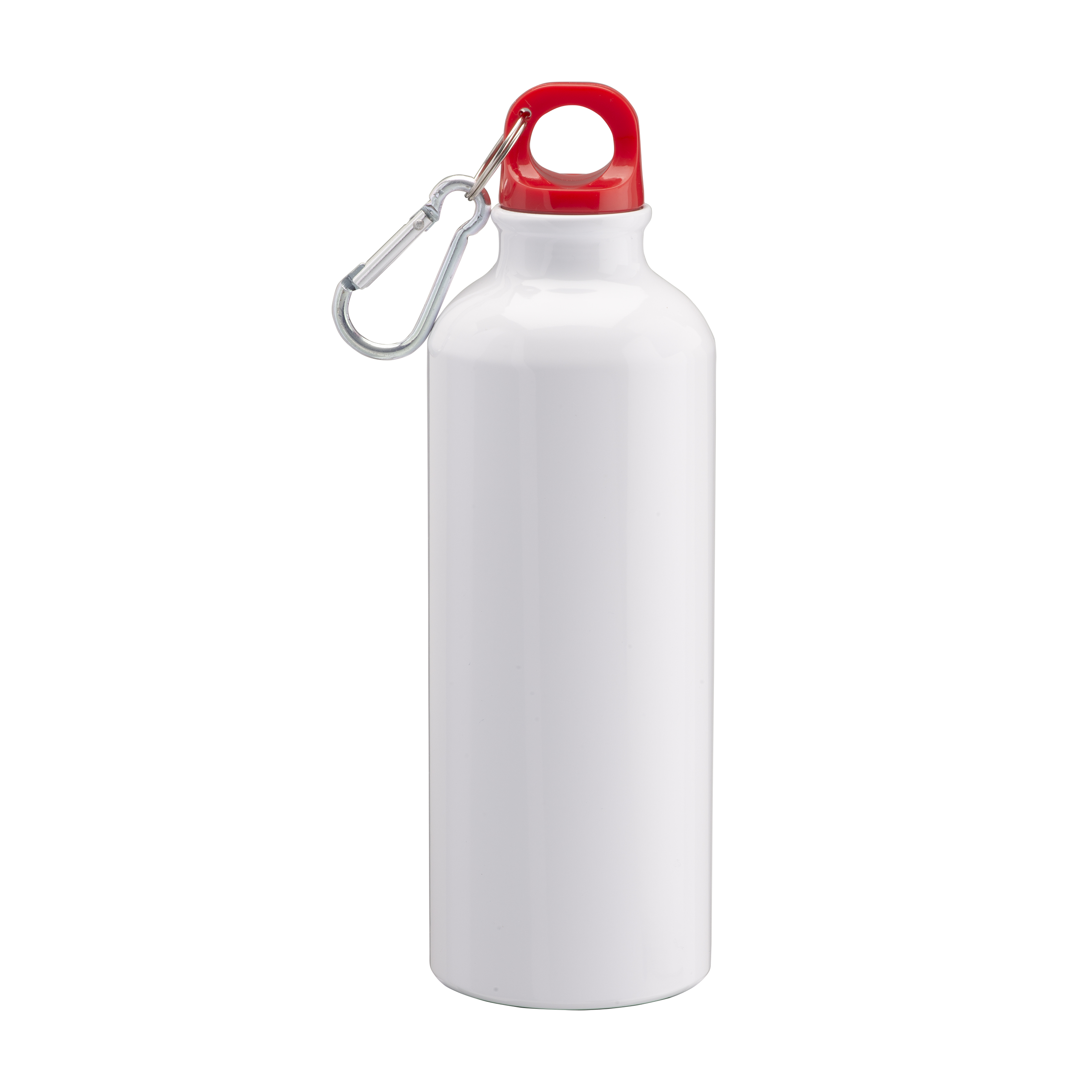 Aluminium sport bottle (500 ml) with carabiner Red