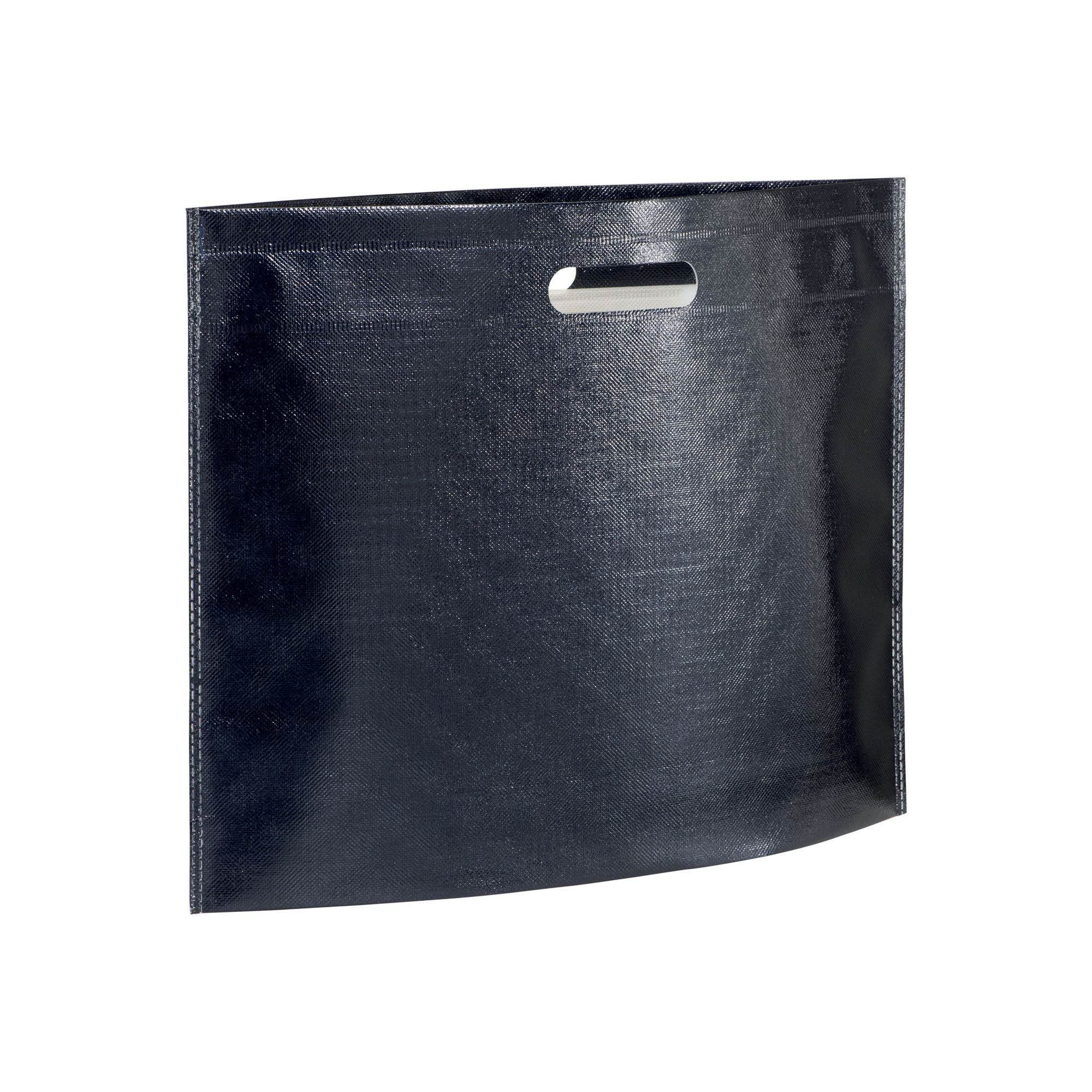 Laminated non woven thermowelded shopping bag Blue