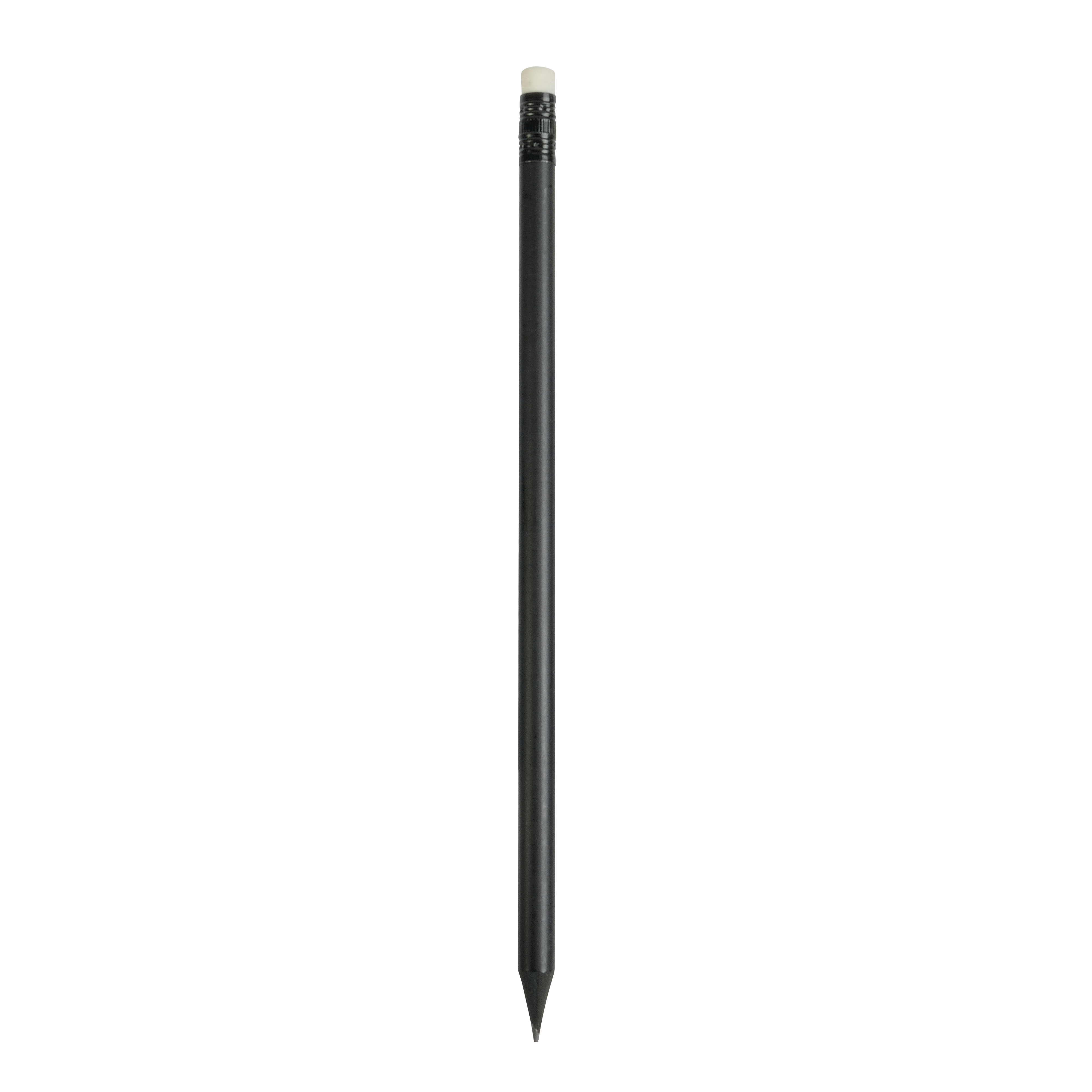 Sharpened cylinder pencil with colored eraser White