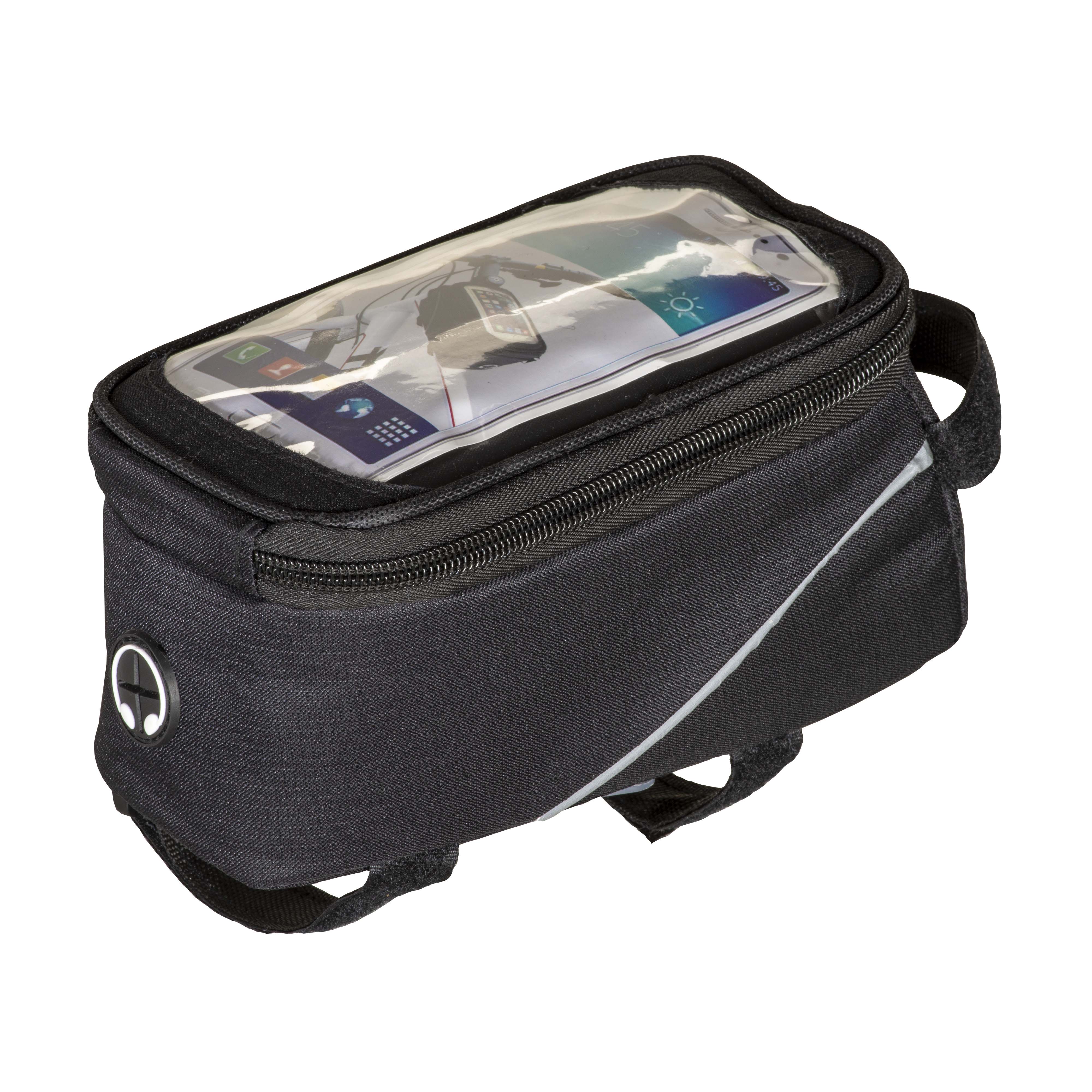 600D polyester bicycle bag with mobile holder Black