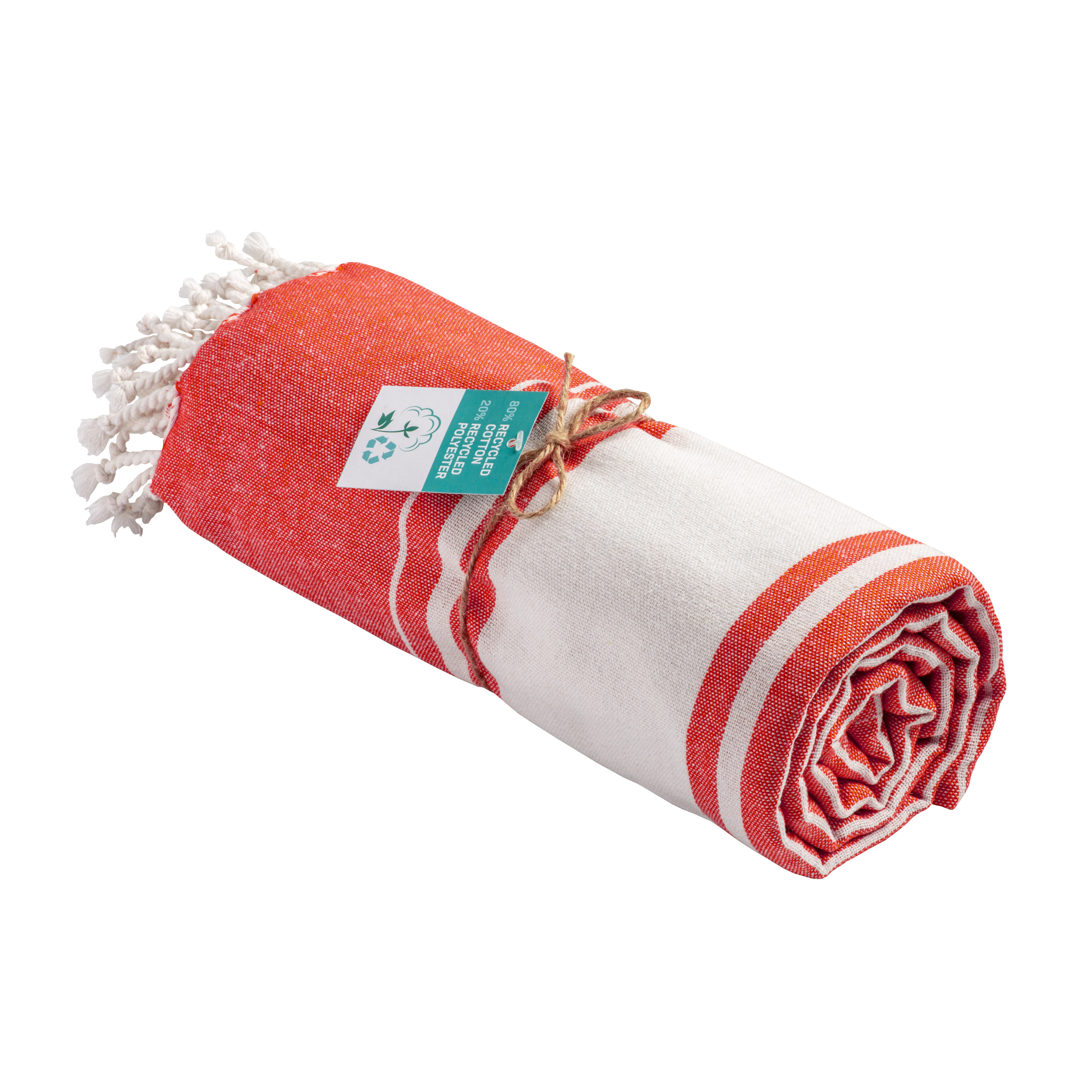 Beach towel /pareo in recycled cotton 180 gr/m2 Red