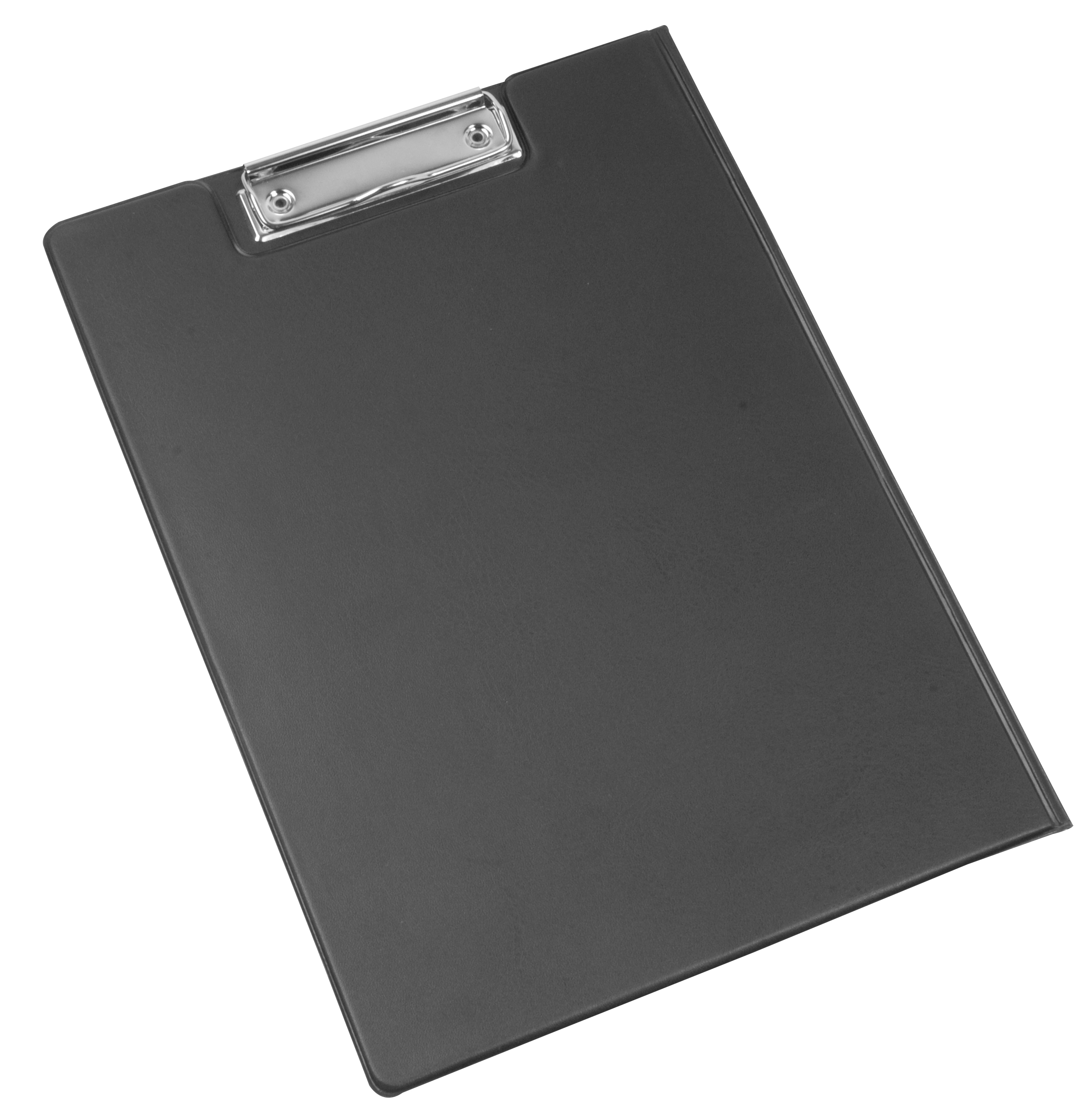 Plastic folder with A4 notepad, clipboard and pen loop Black
