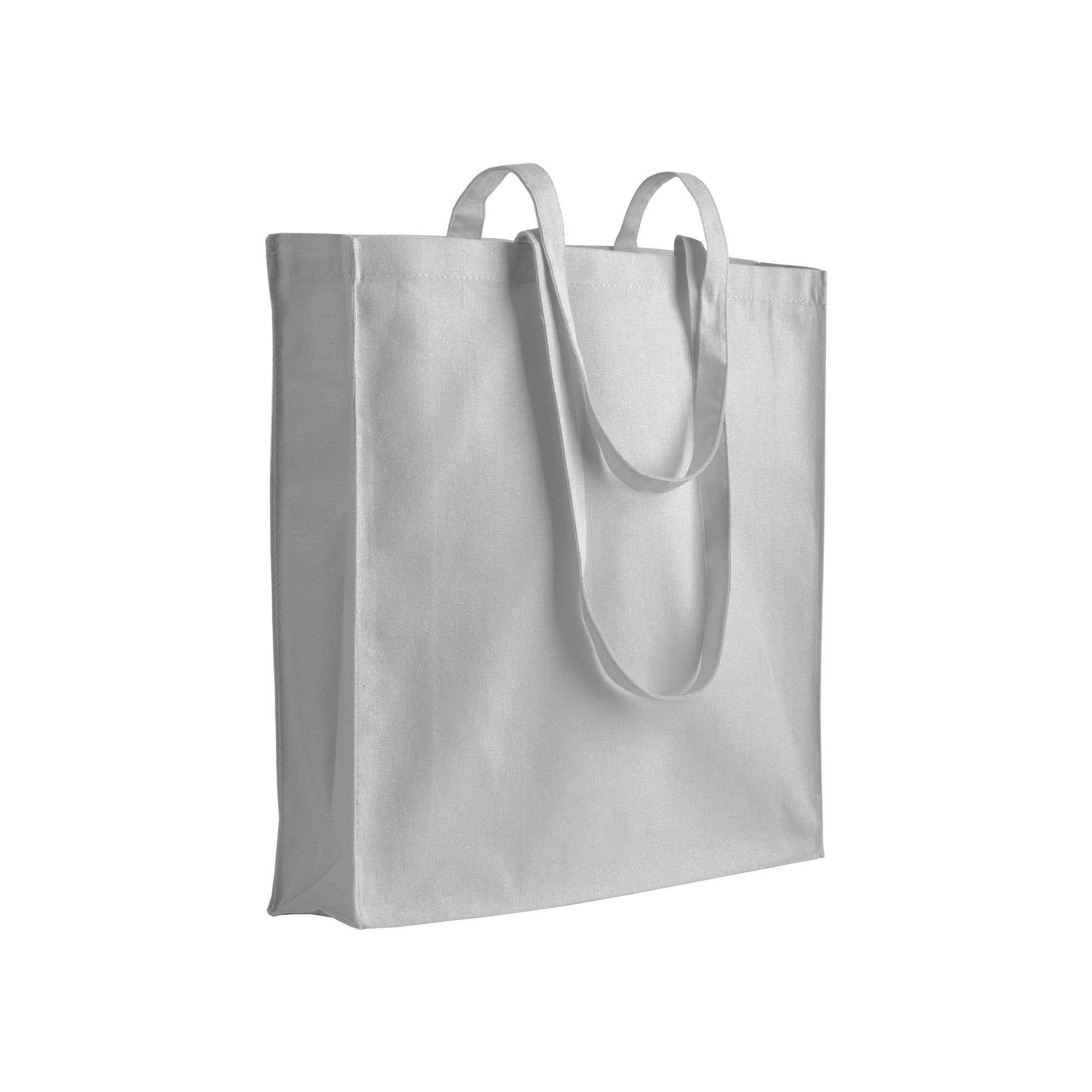 180 g/m2 cotton bag with long handles and gusset White