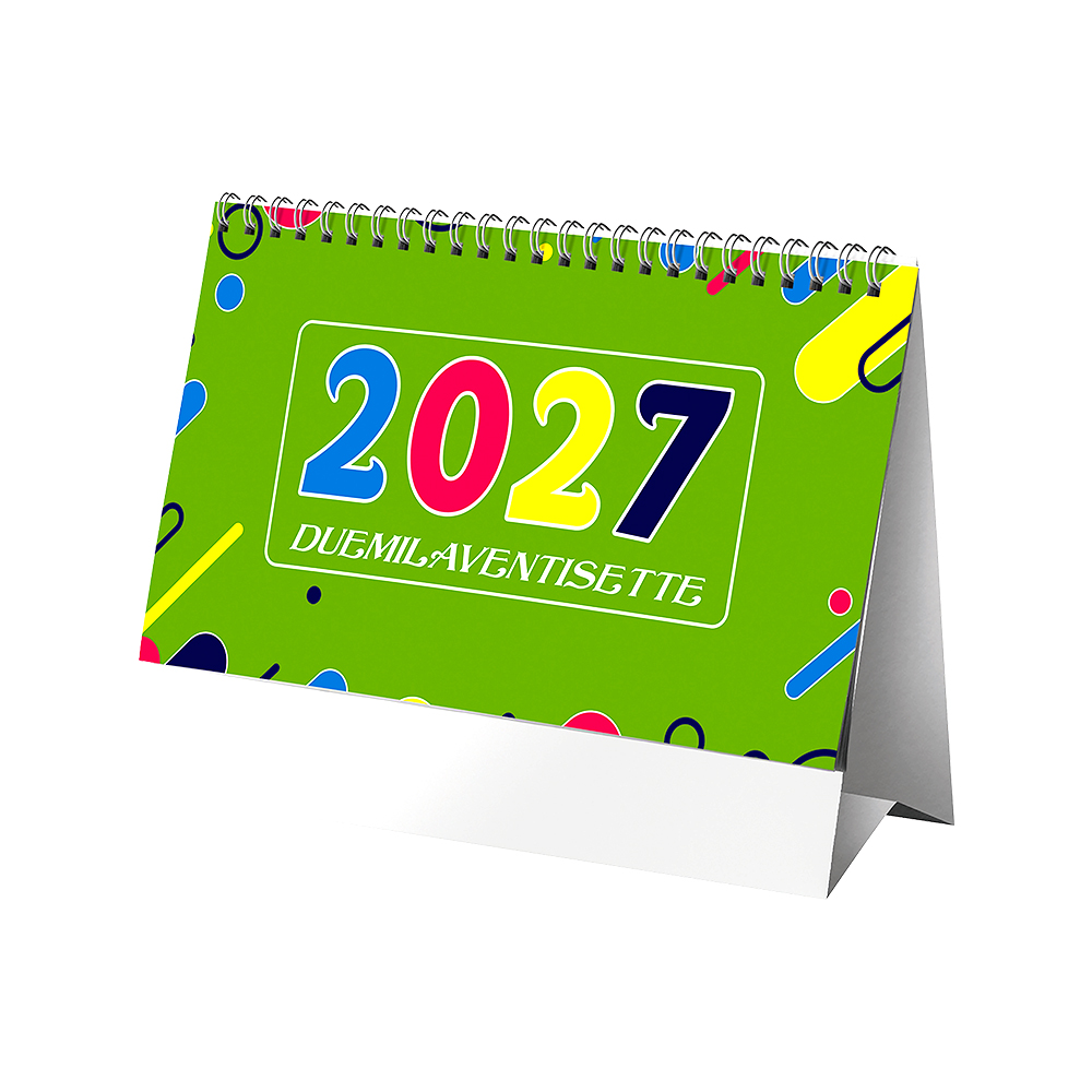 2027 Multicolour Monthly Desk Calendar, 13 sheets on matte coated paper Multicolor