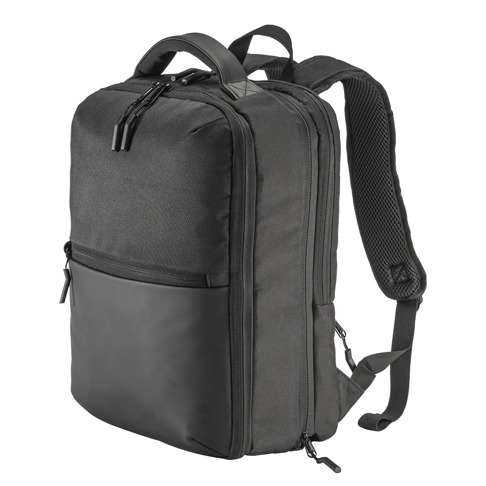 Cabin size travel backpack with laptop holder (15) in 600D polyester Black