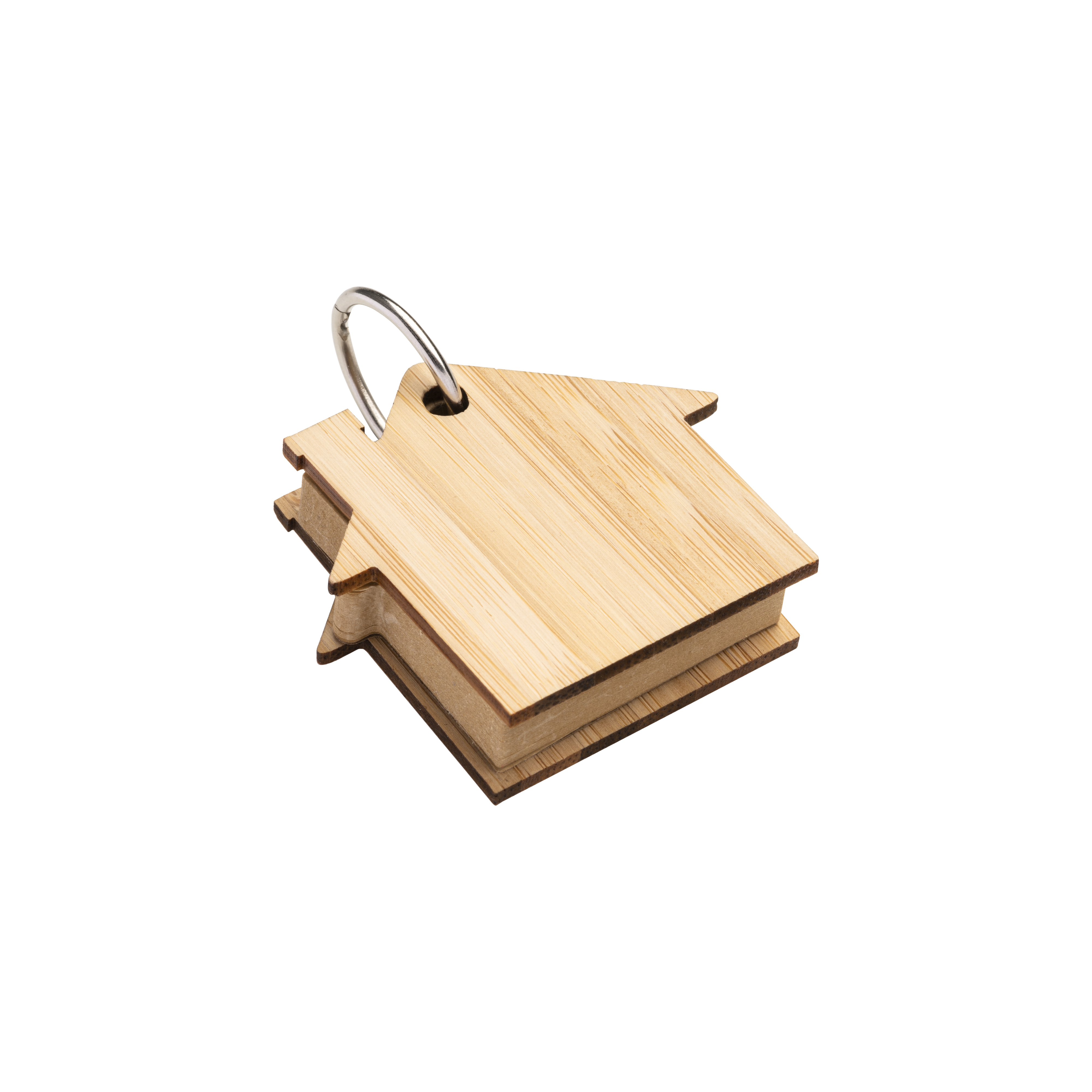House-shaped sticky notes (80 pages), bamboo cover Natural