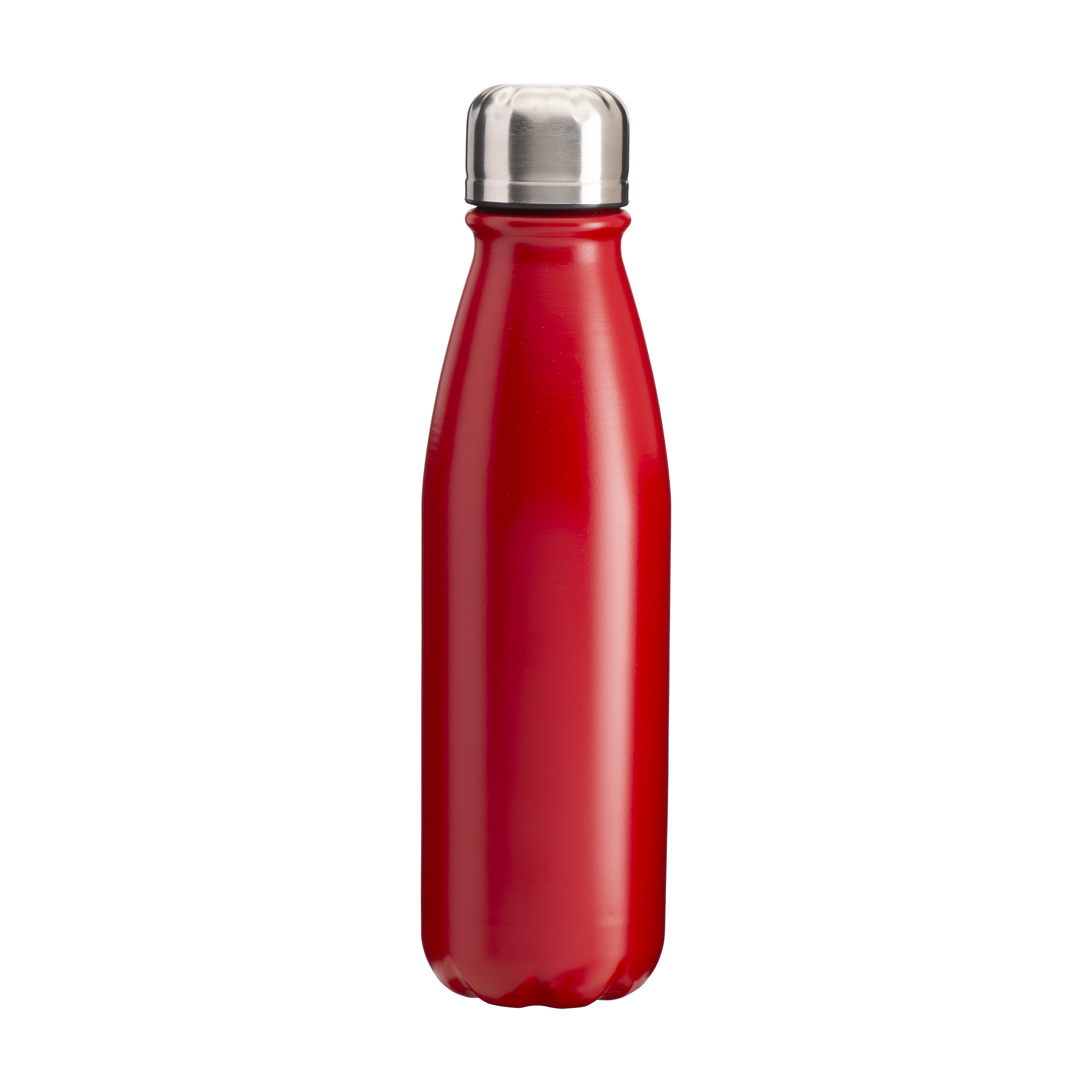 Aluminium sport bottle with steel lid , 500 ml Red