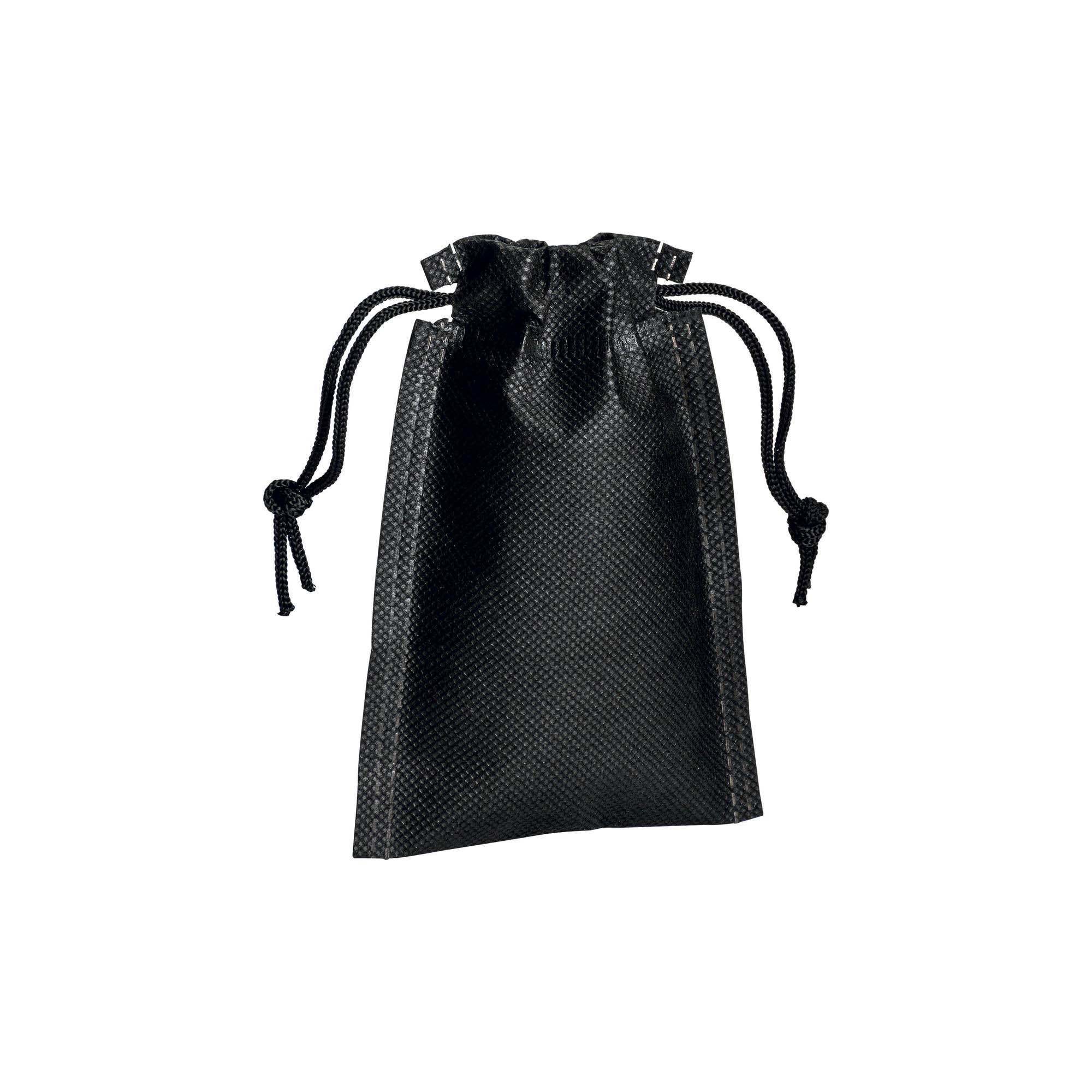 80g/m2 not woven bag with strings, 10 x 14 cm Black