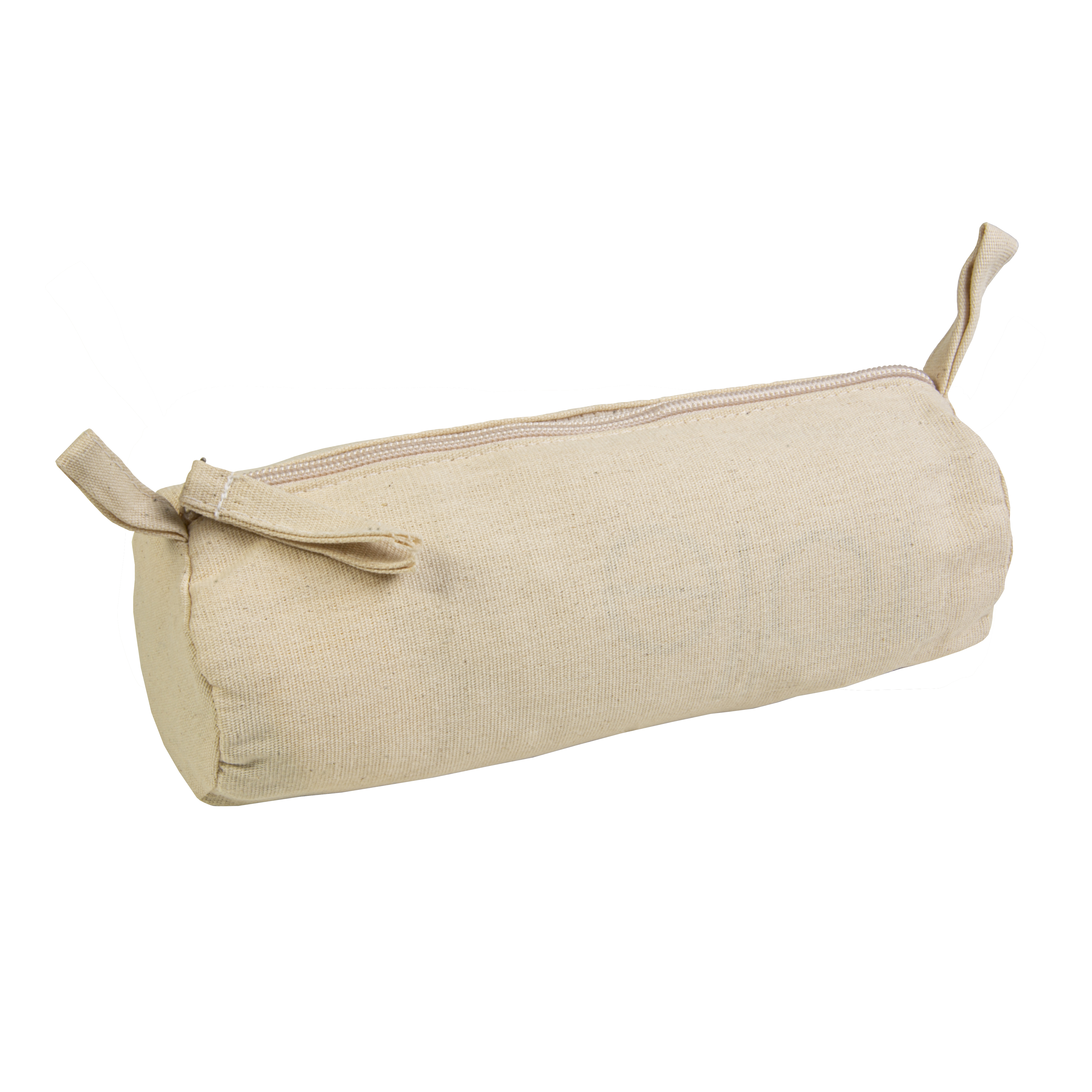 Cotton beauty case 220 g/m2 with zipper, 8 x 22 cm Natural