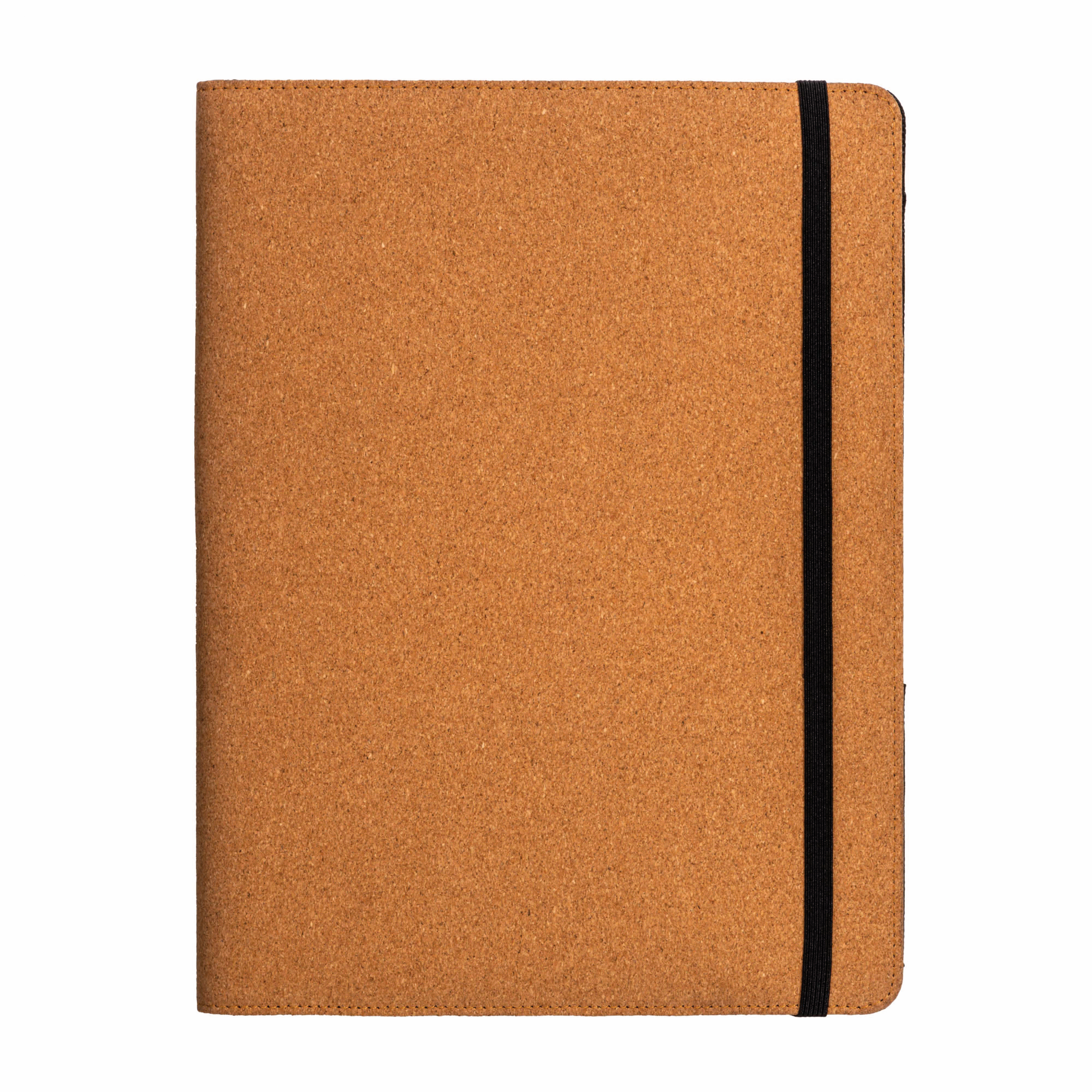 Cork A4 congress folder and organizer with elastic,  with 20-sheet block Natural