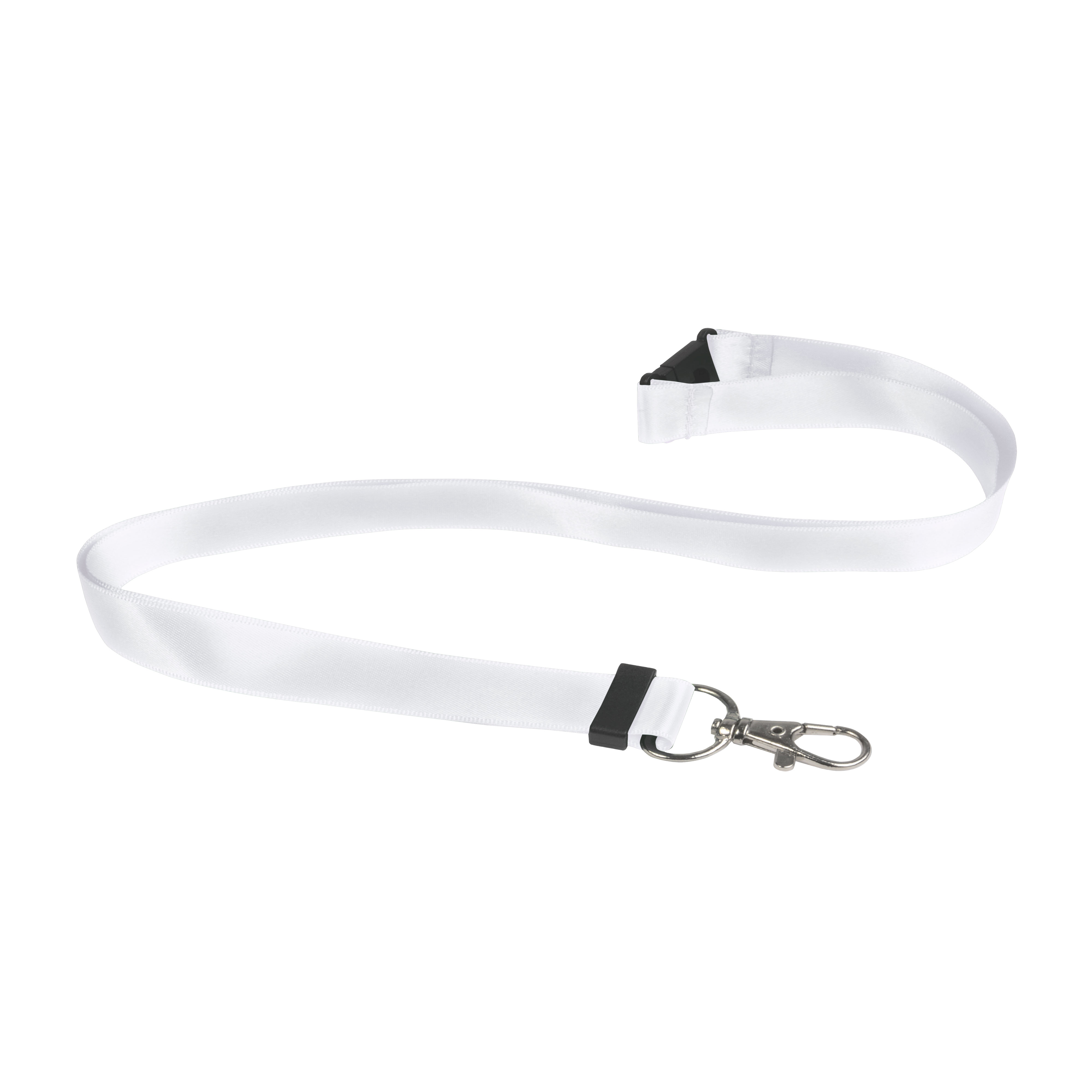 Lanyard with safety breakaway and carabiner White