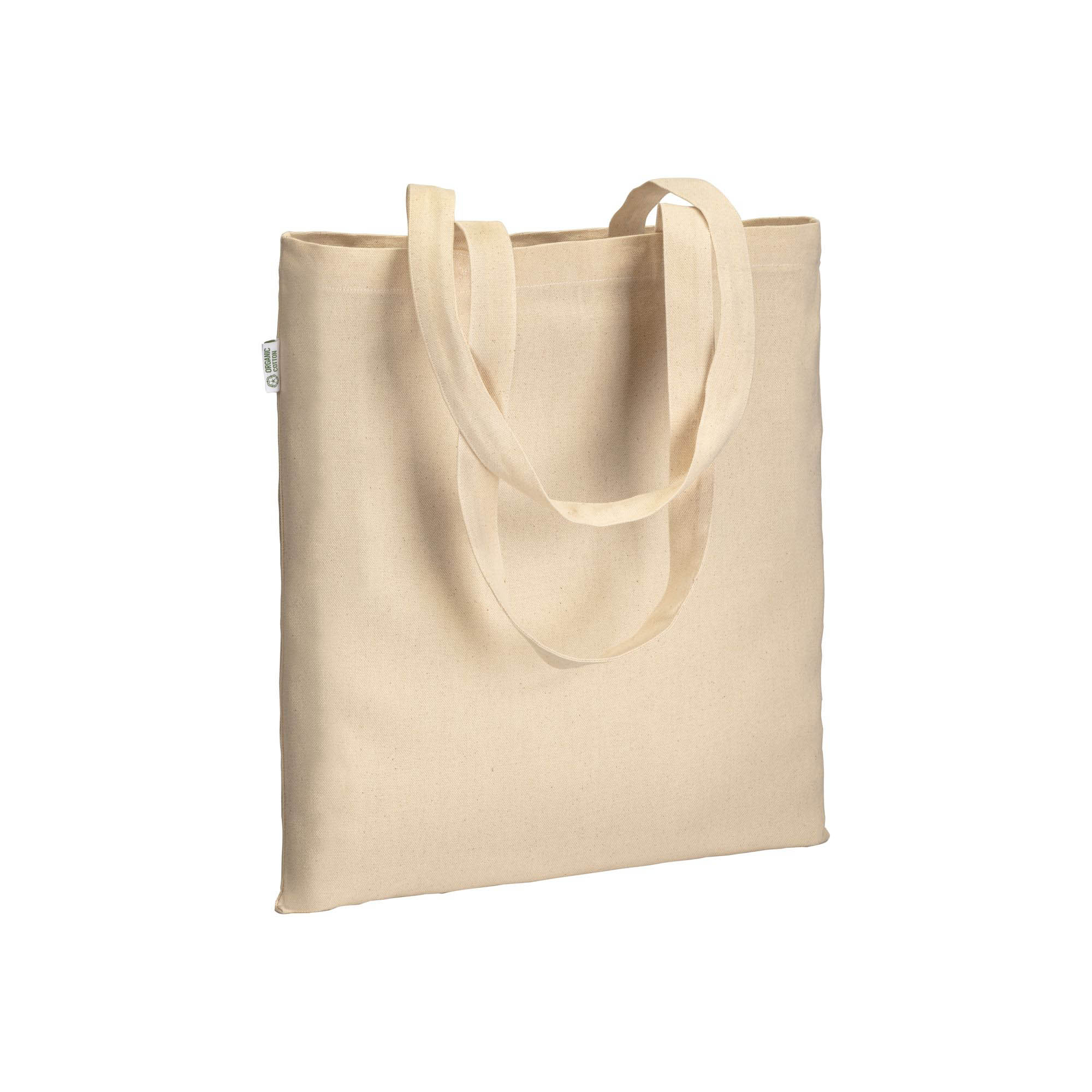 220/g m2 organic cotton shopping bag, long hanles Natural