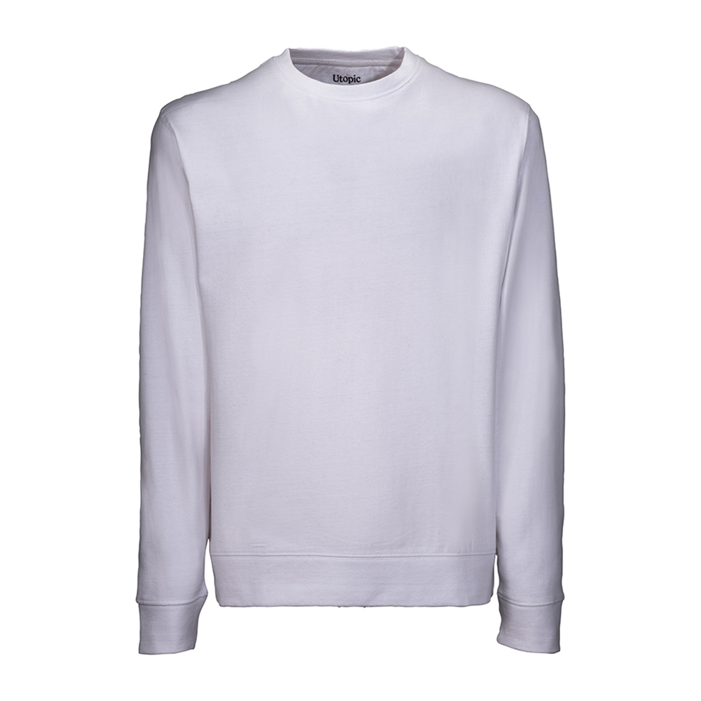 Unisex crewneck sweatshirt in 280 g/m2 regenerated cotton and polyester White L