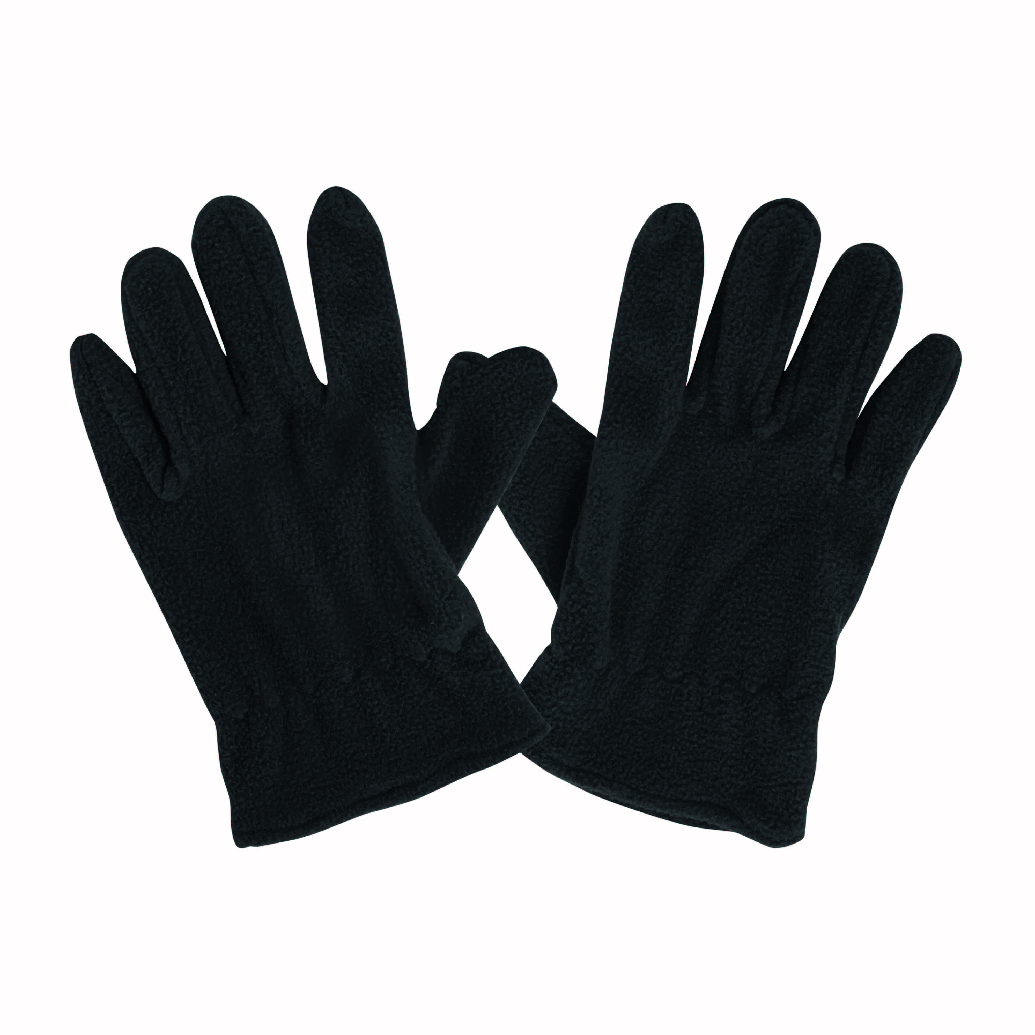 Fleece women gloves with elastic cuffs. One size Black