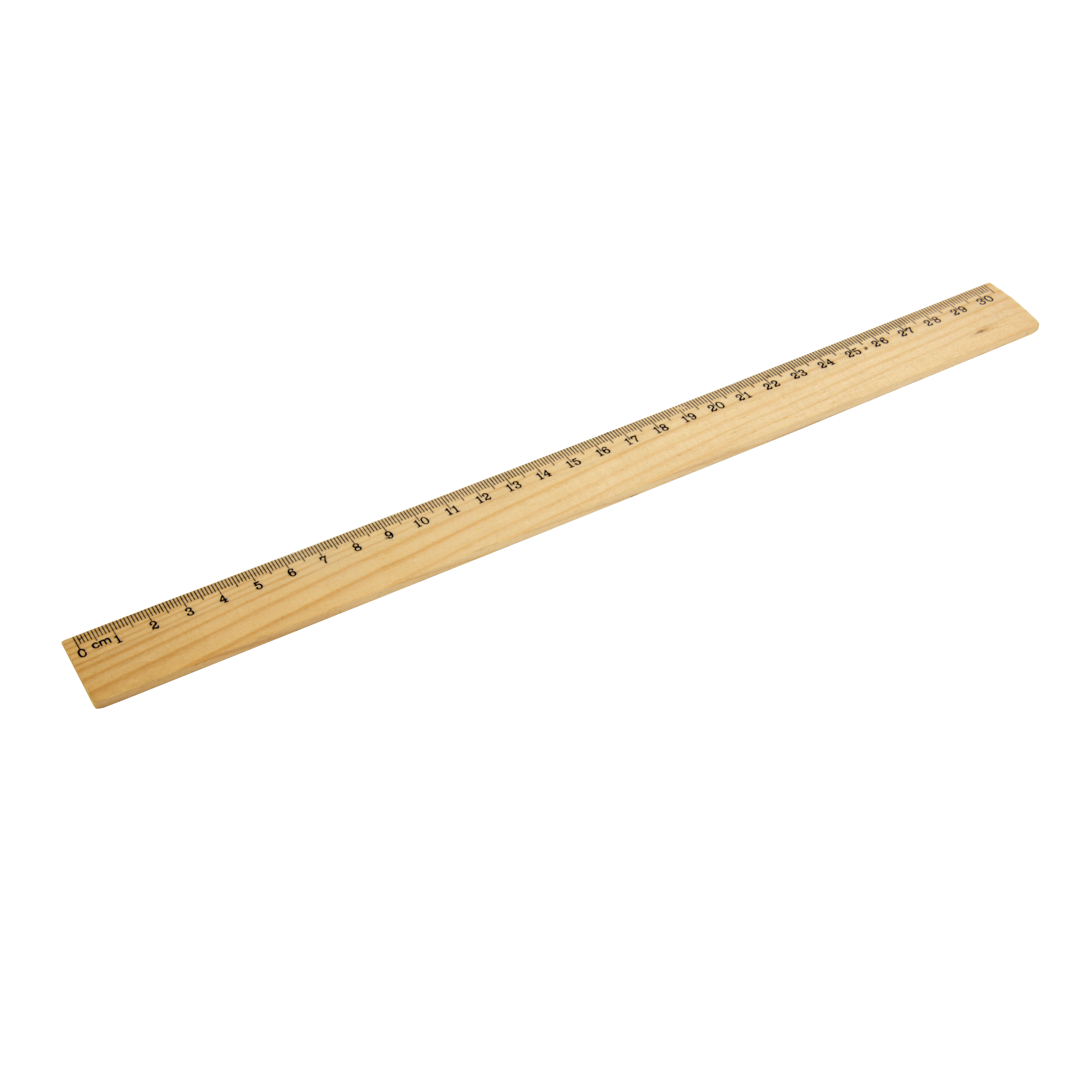 Wooden ruler, 30 cm Natural